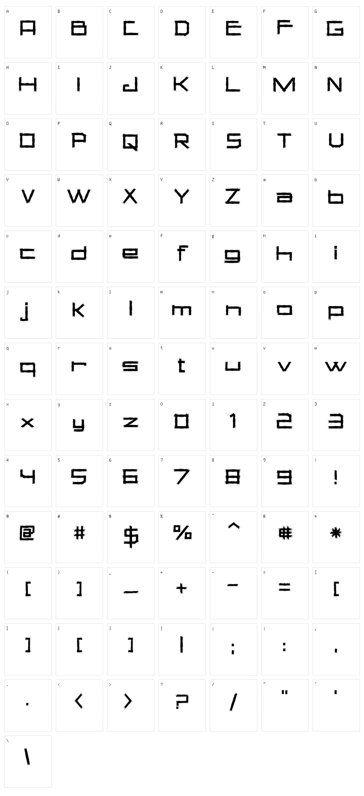 Square Chalk Character Set