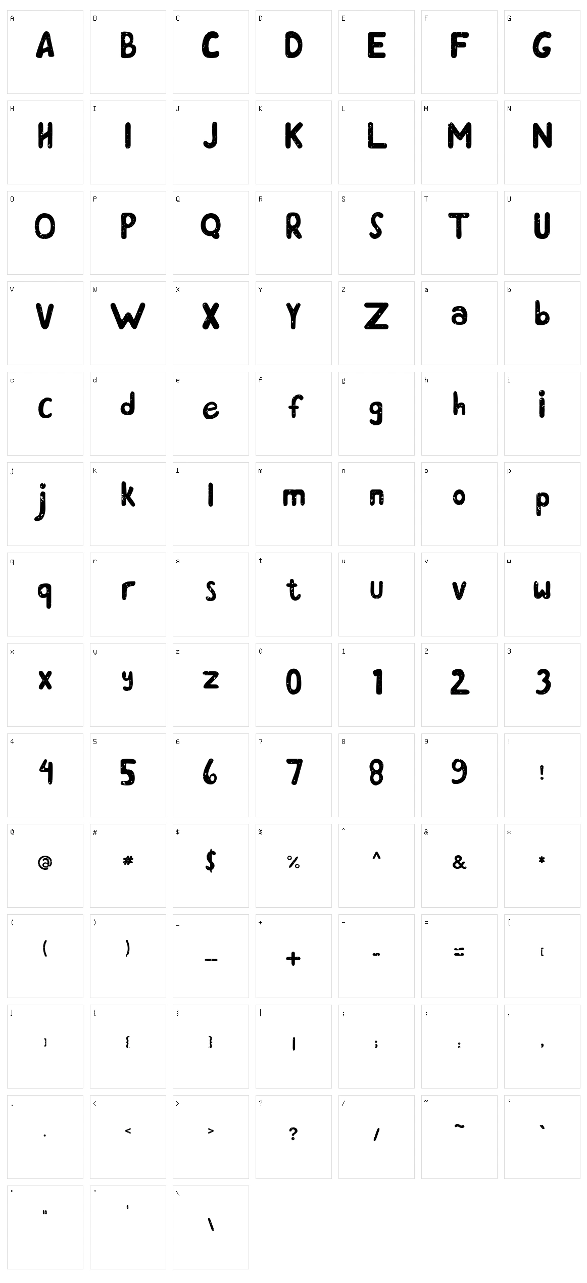 Stamp Method Character Set