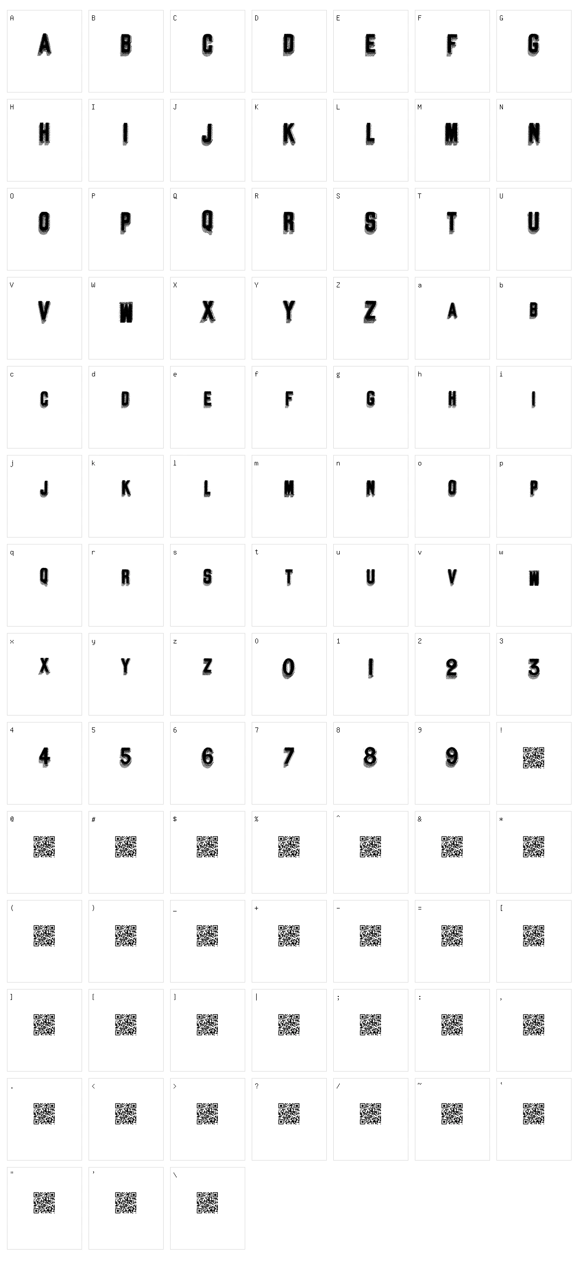 Standard Header Character Set