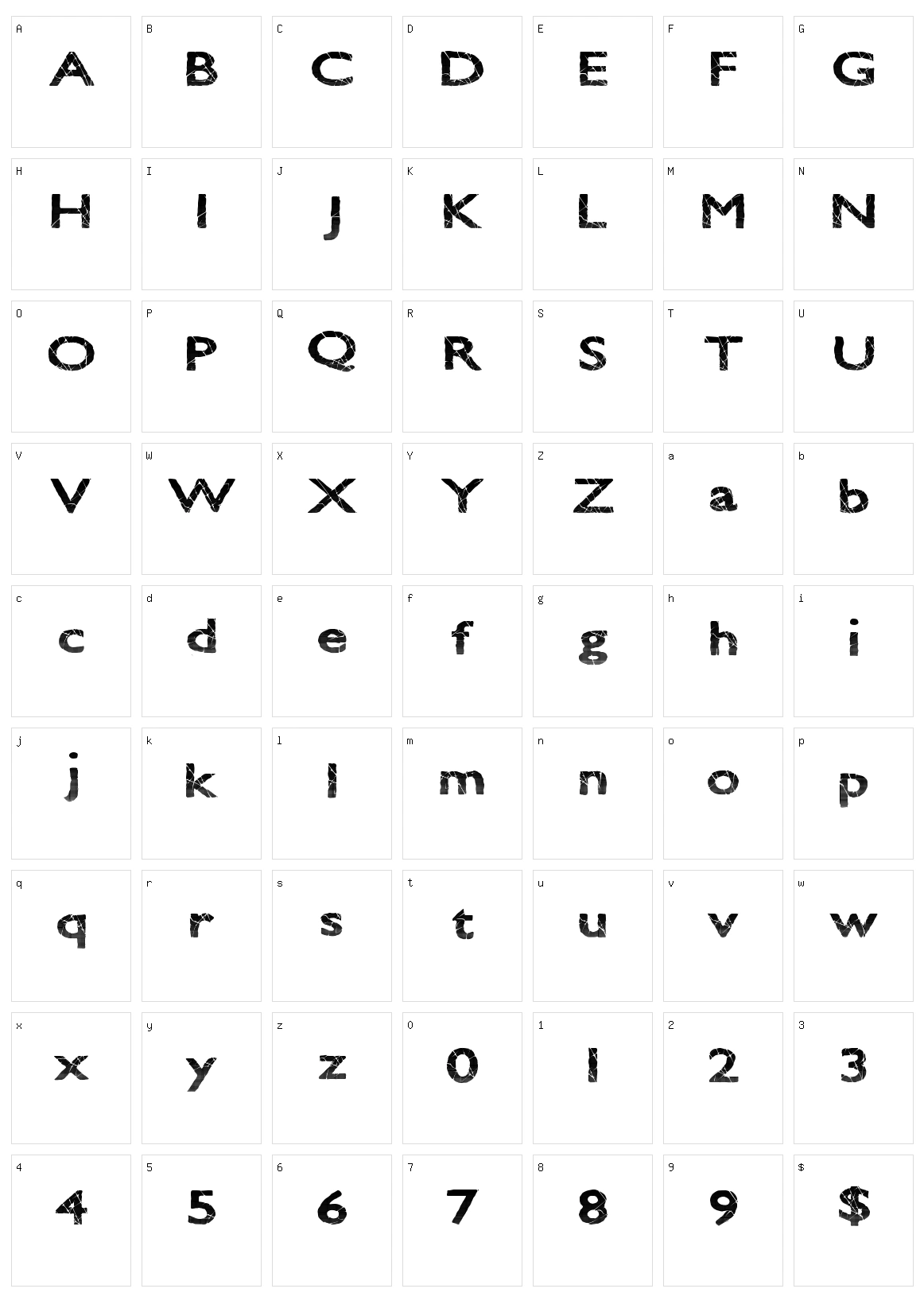 Stoned Heights Character Set