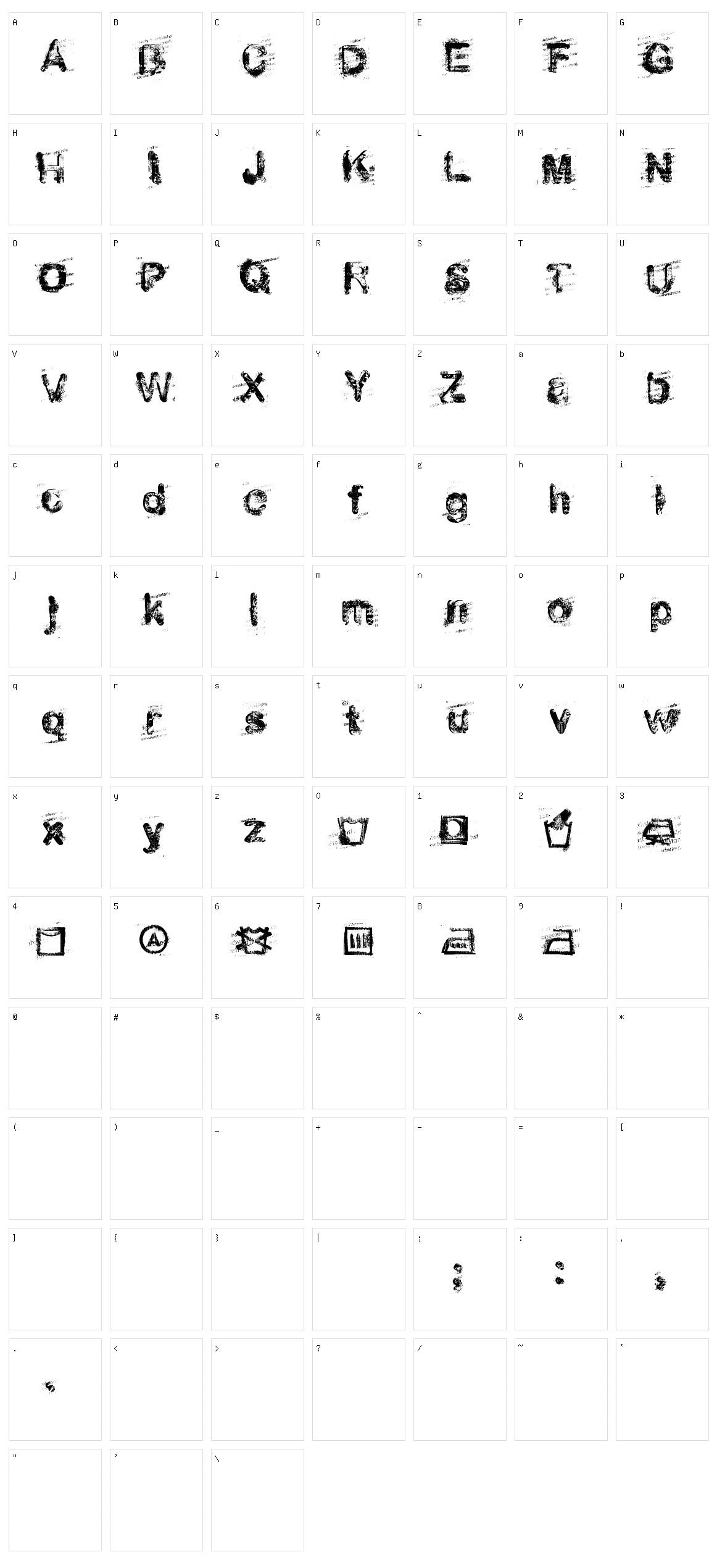 Stoned Wash 6 Character Set