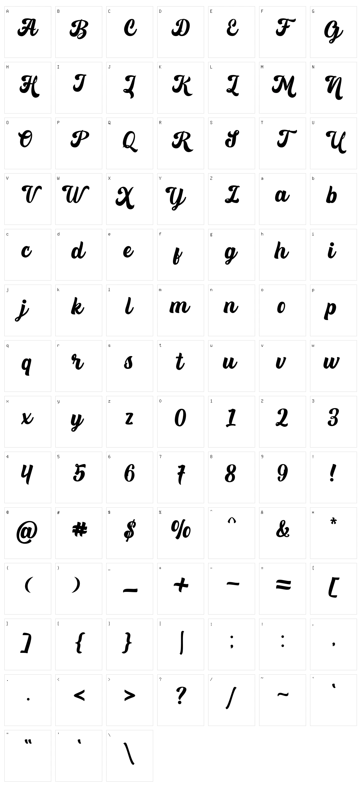 Fomtage Script Character Set