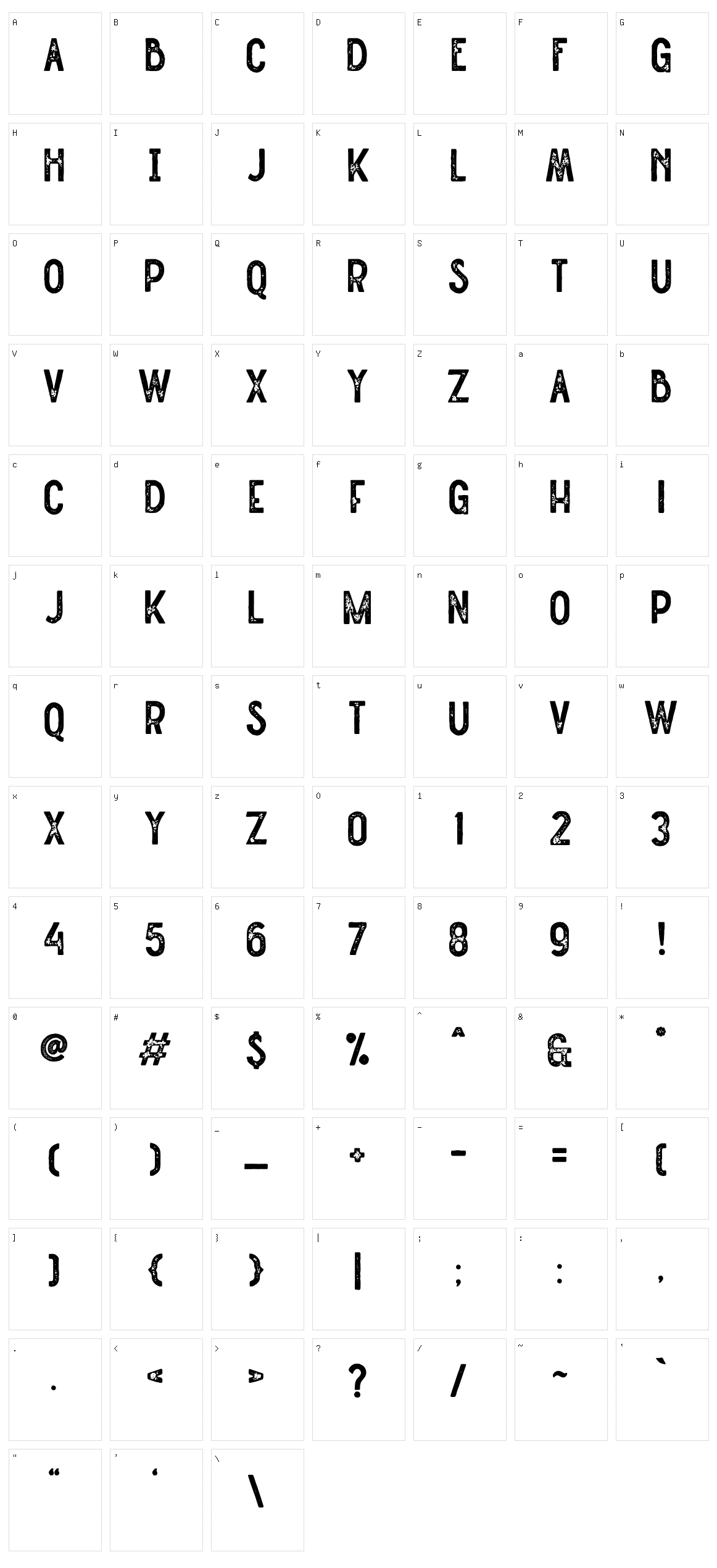 Straightler Press Character Set