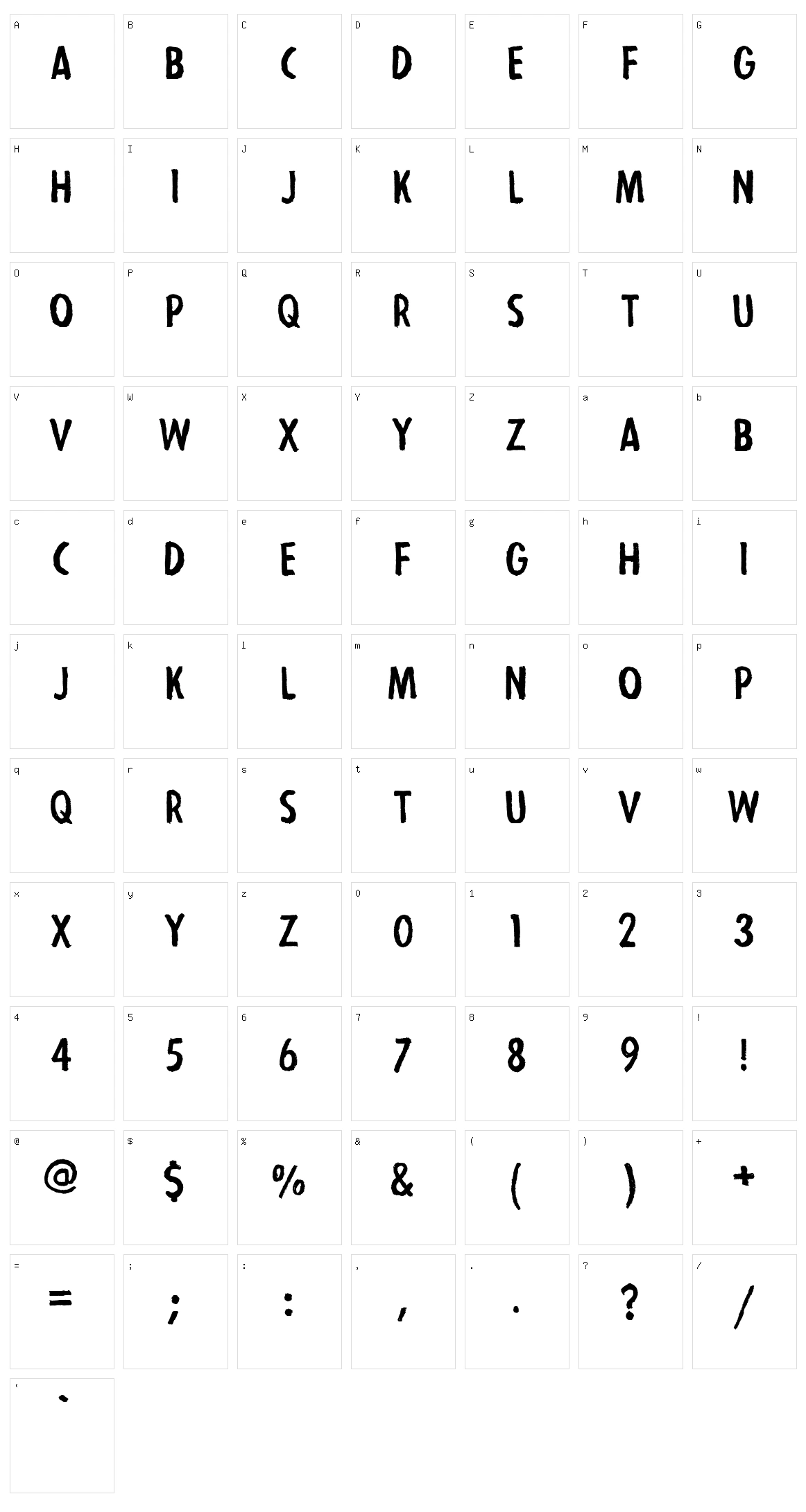 Strejka Character Set