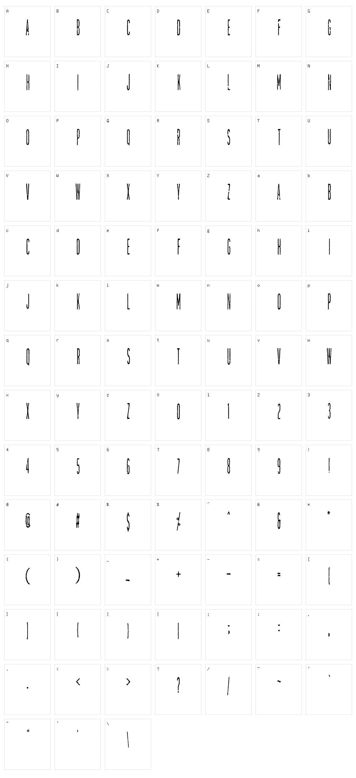 Tallierst Grustampa Character Set