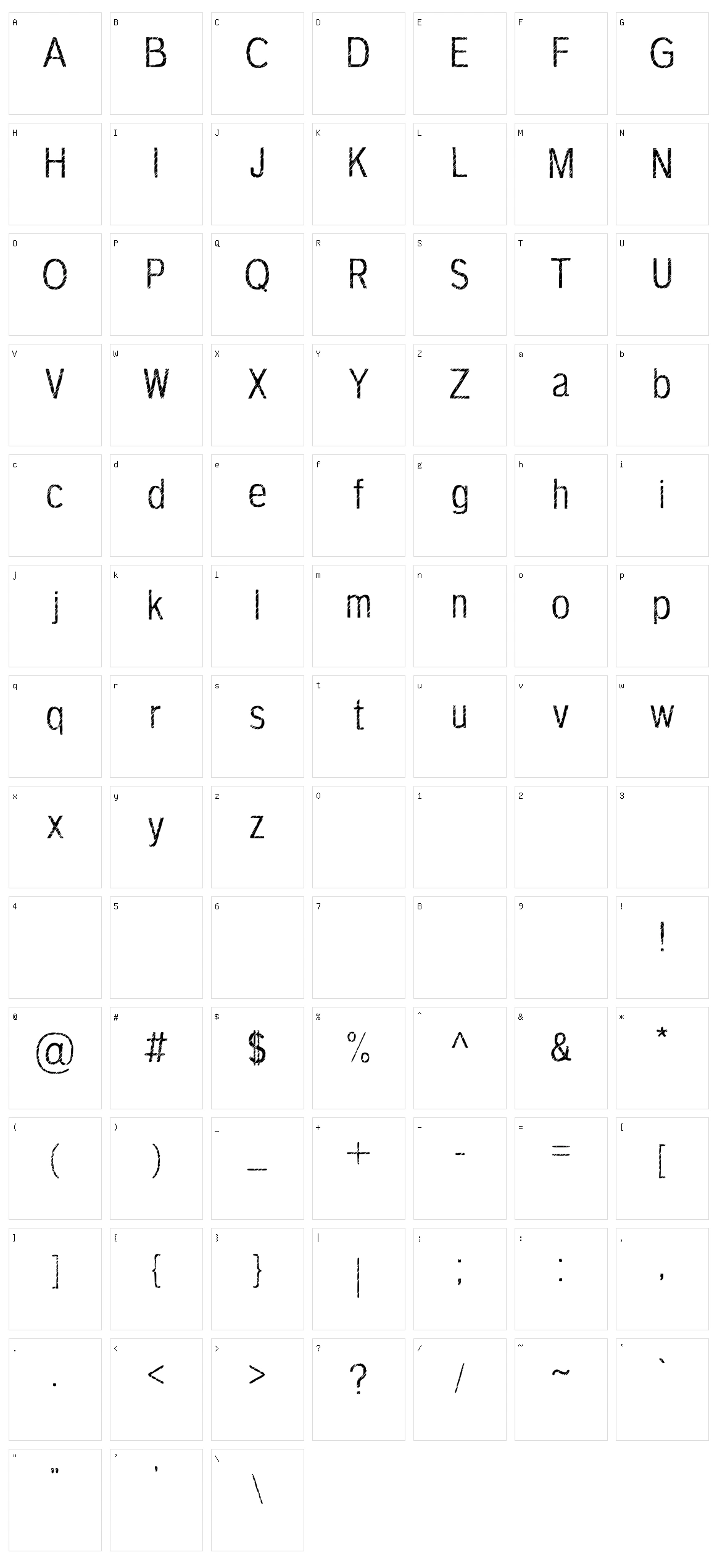 Terbium Character Set