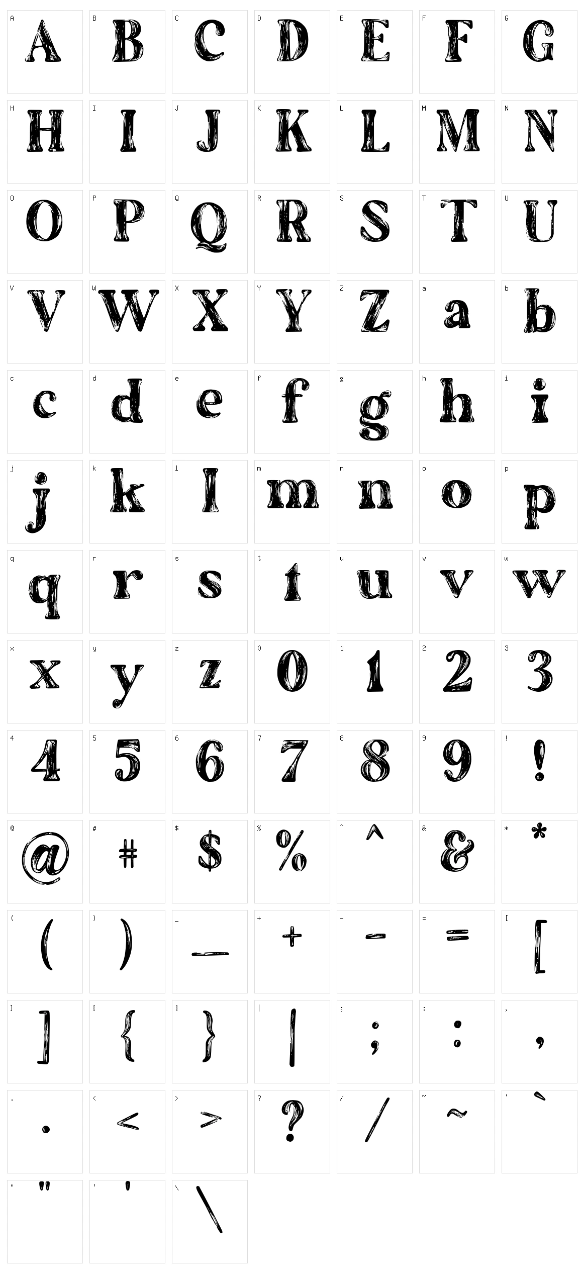 The Artisan Marker Character Set
