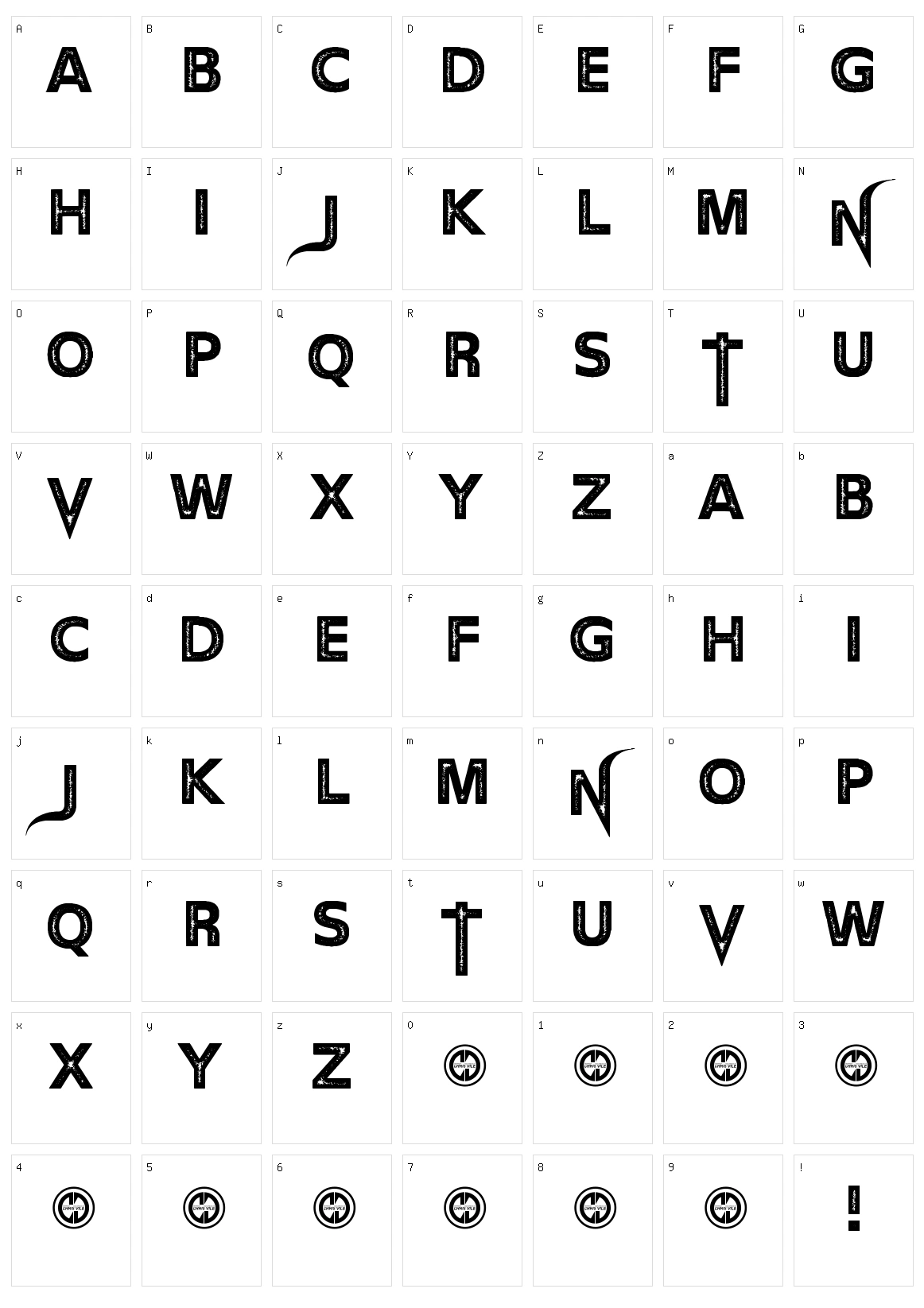 The Devil Net Character Set