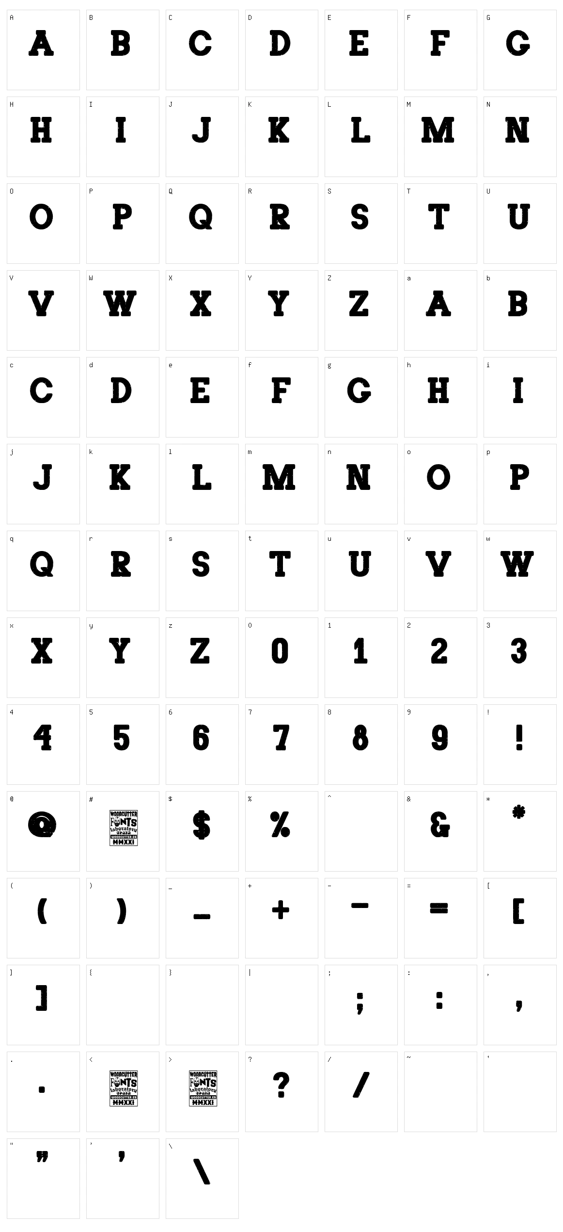 The Poster Serif Character Set
