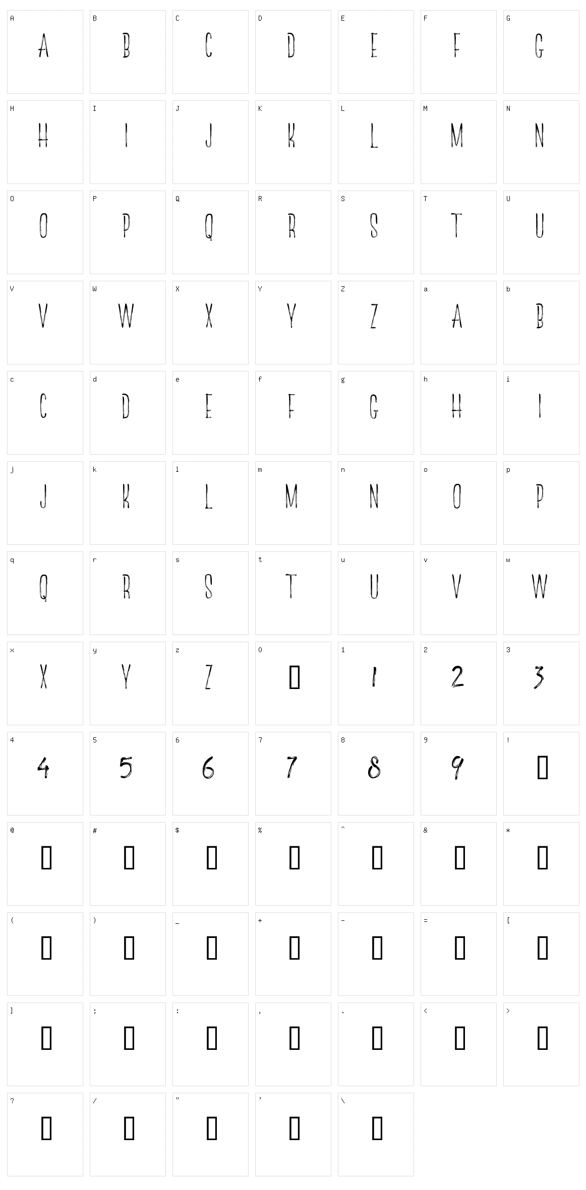 The Redlight Line Character Set
