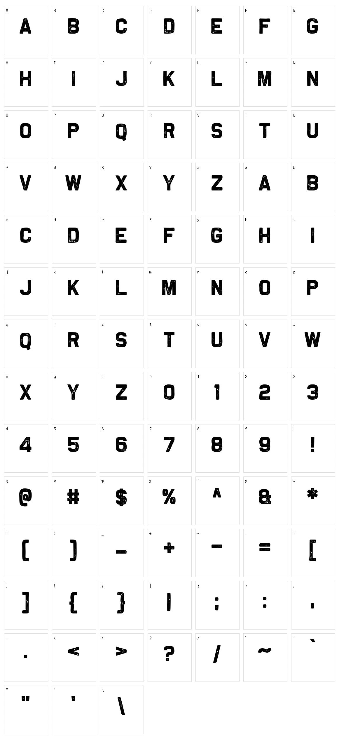 The Slug and Lion Character Set