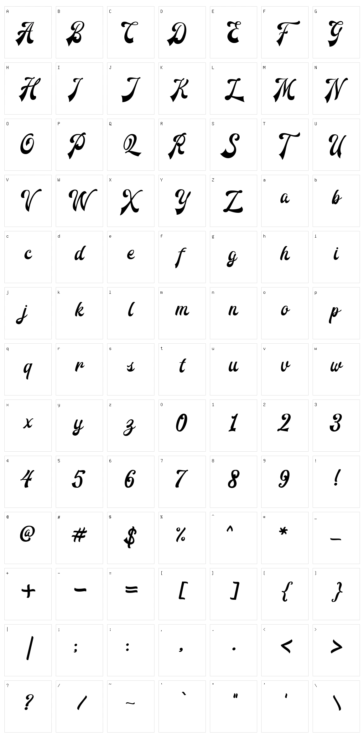 Redoura Character Set