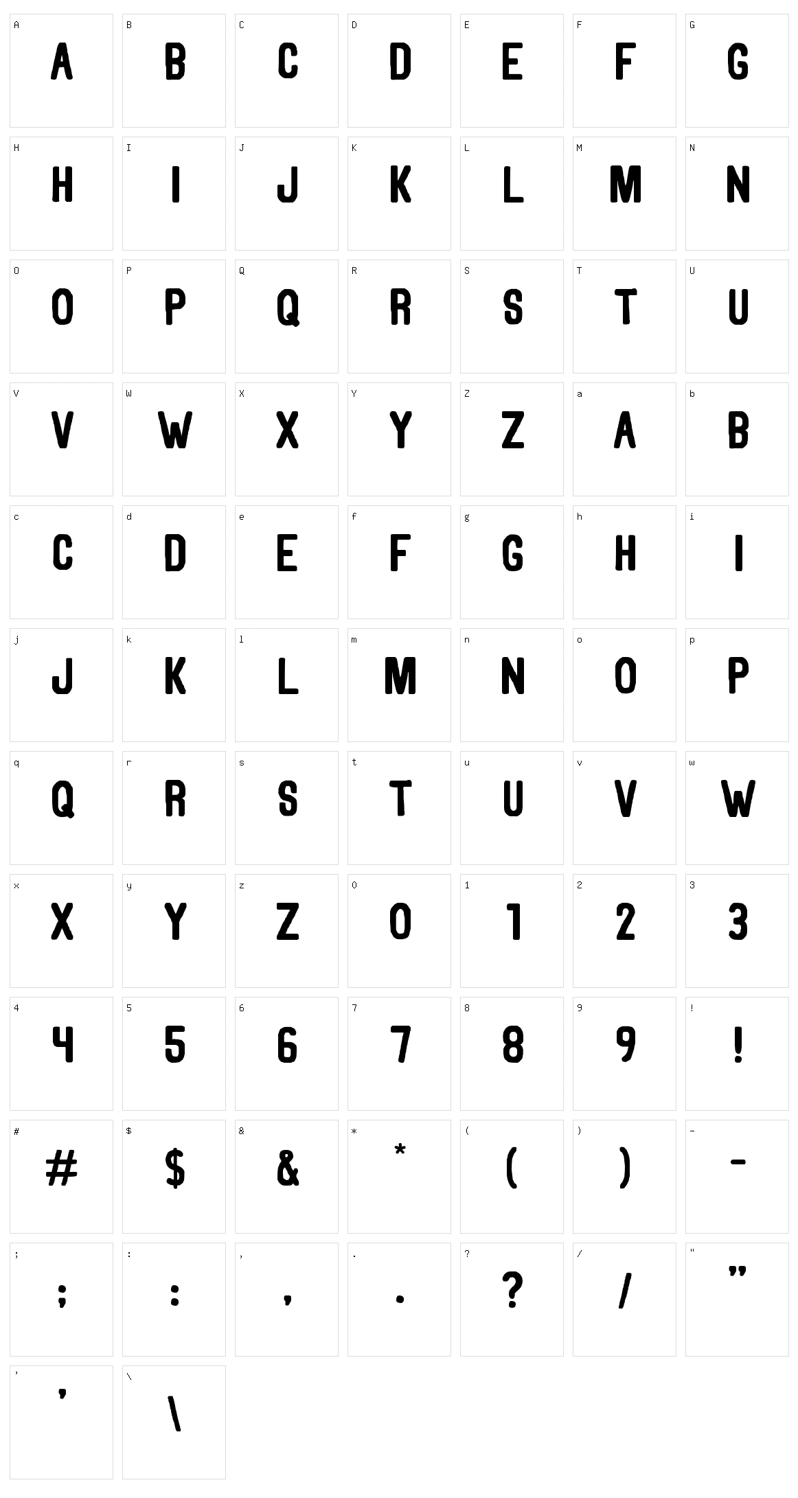 Thorne Character Set