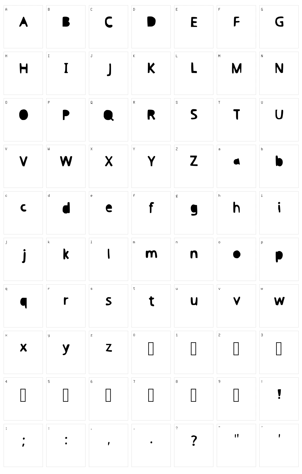 Tiger Character Set