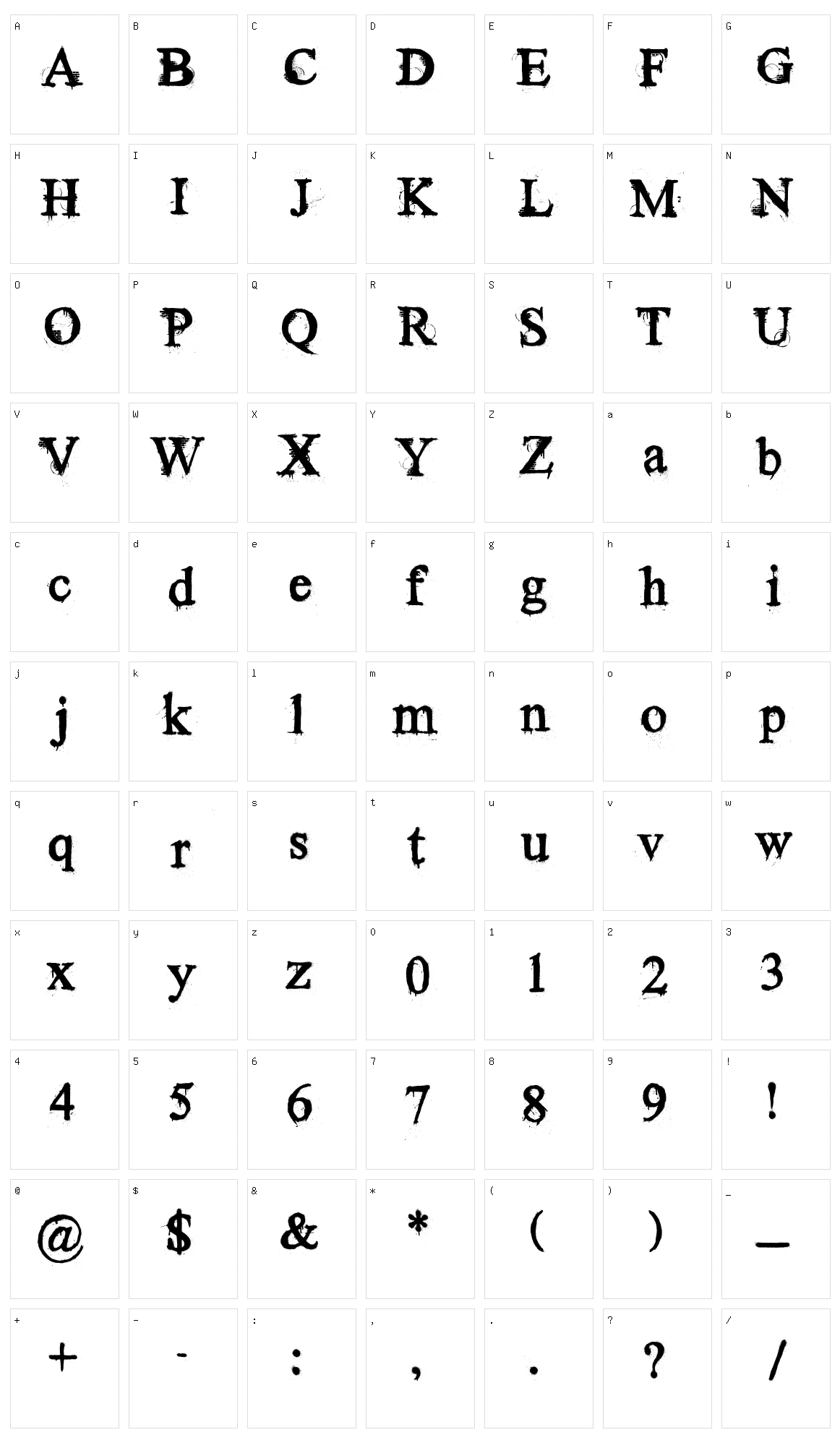 Times New Yorker Character Set