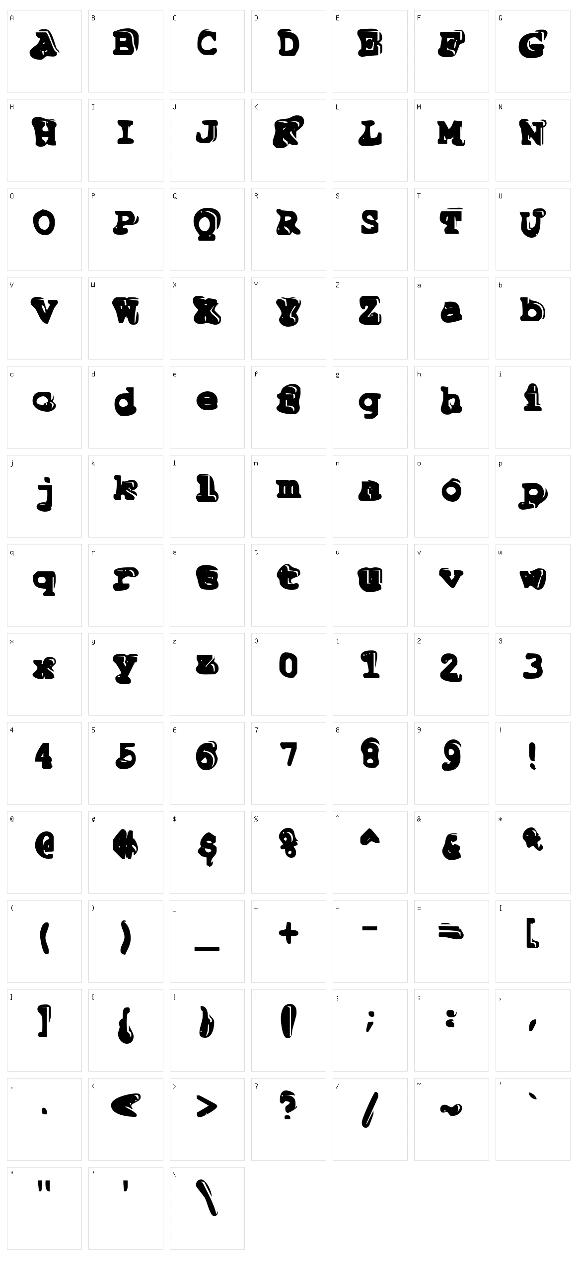Tiptonian Character Set