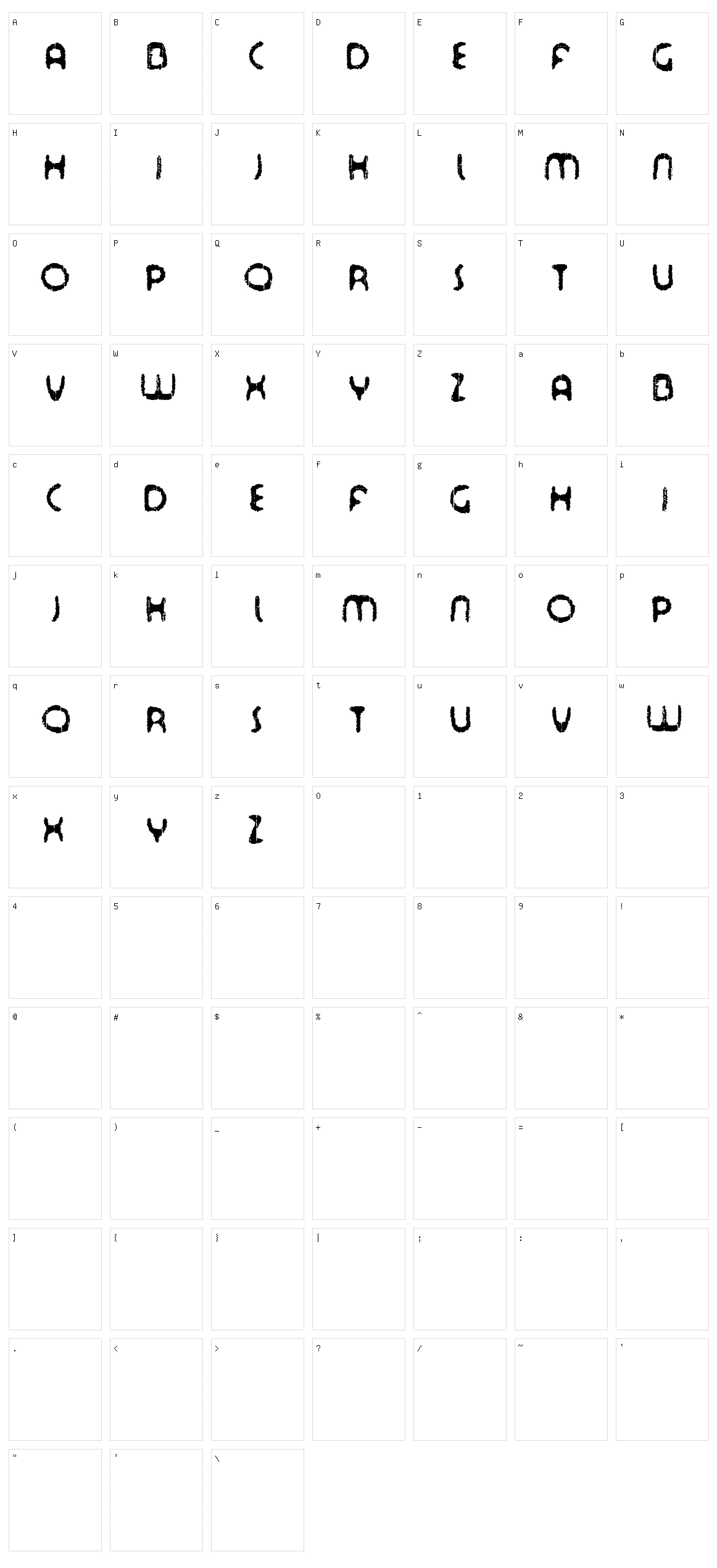 Tour de Font Character Set