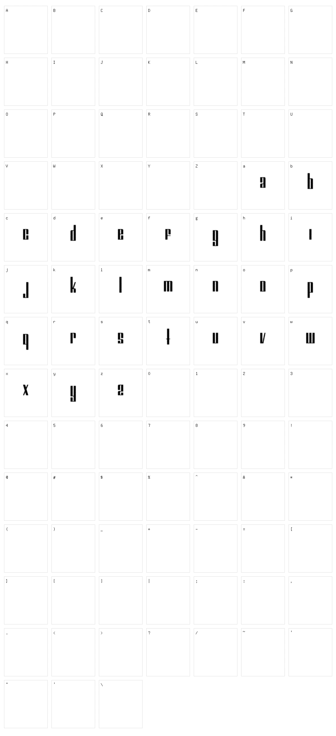 Trajma Character Set