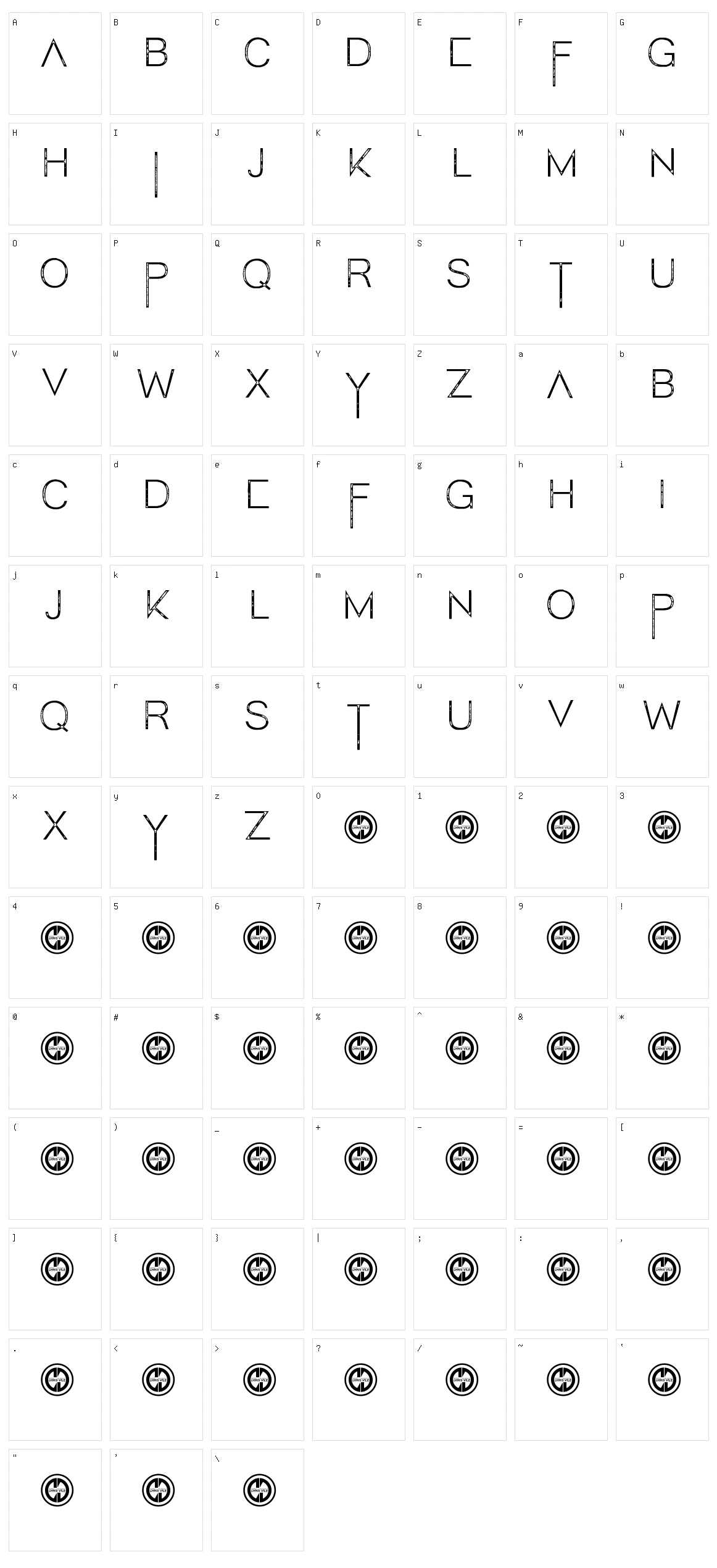 Tweaky Character Set