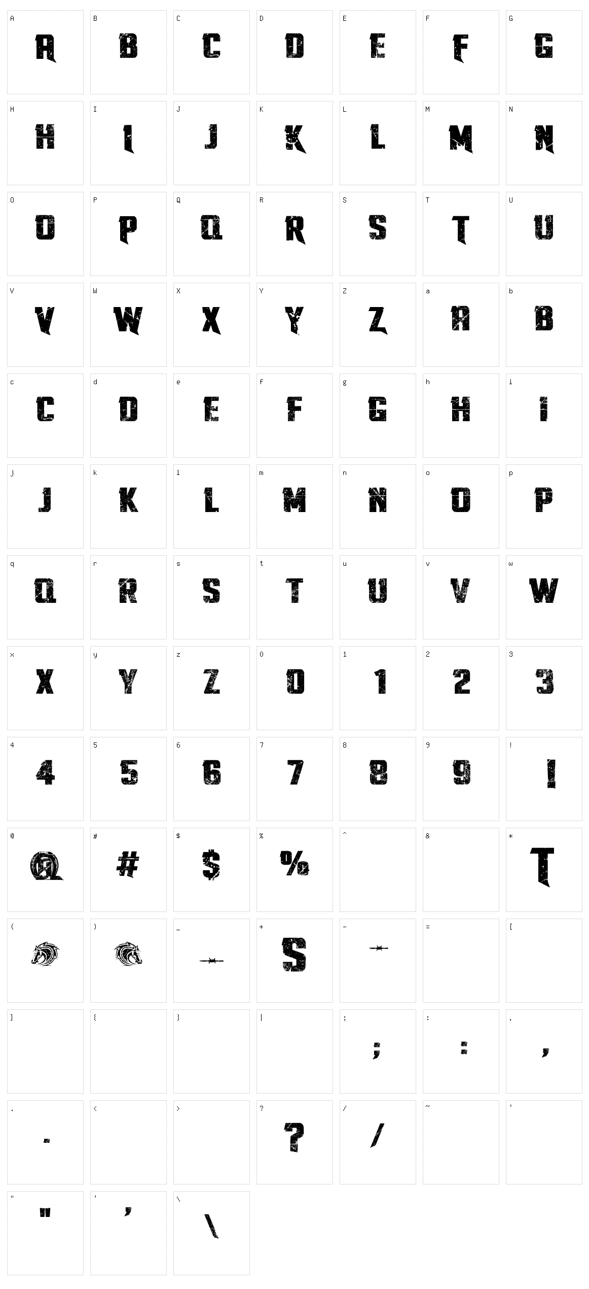 Twisted Stallions Character Set