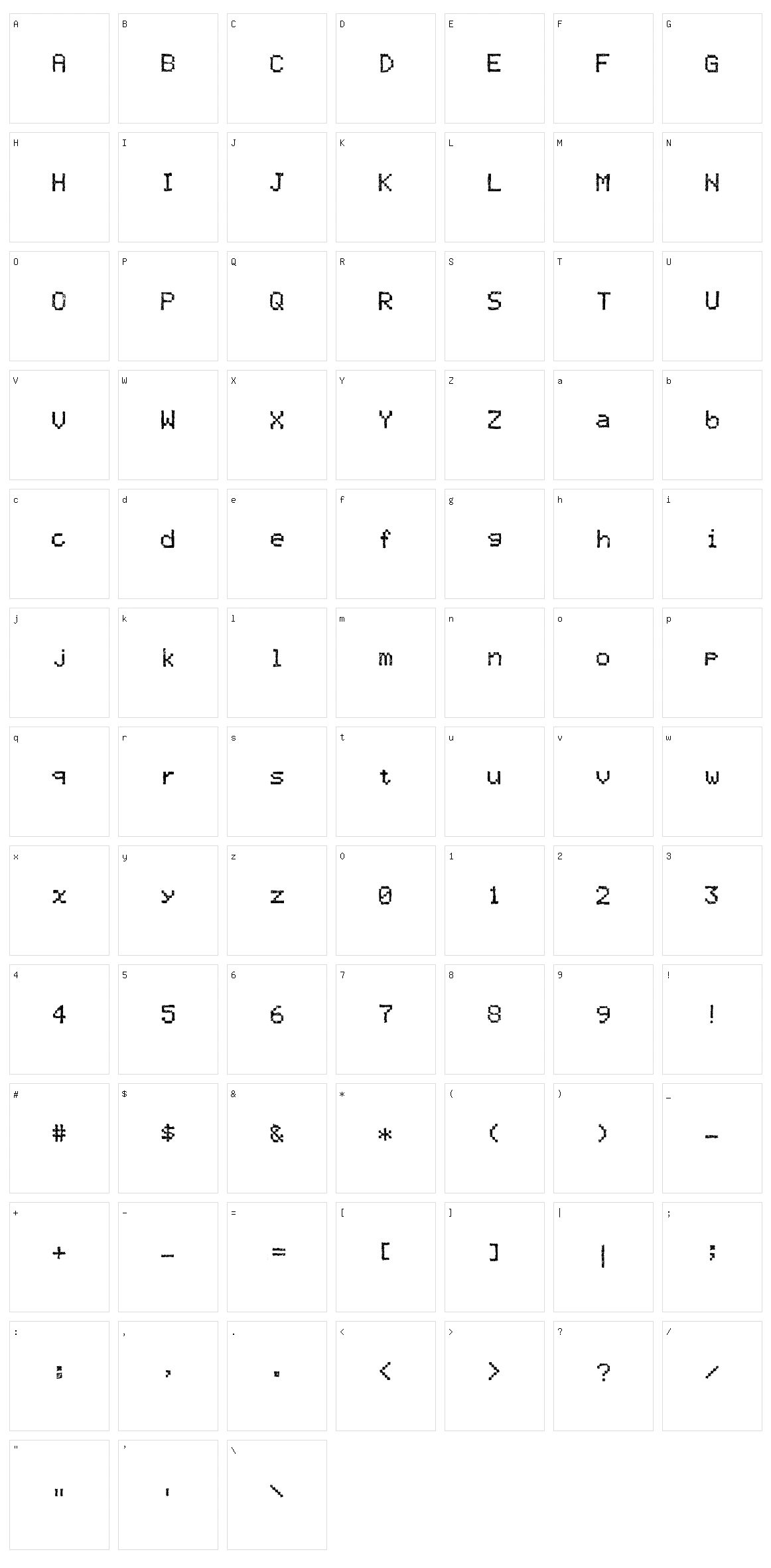 Twisty Pixel Character Set