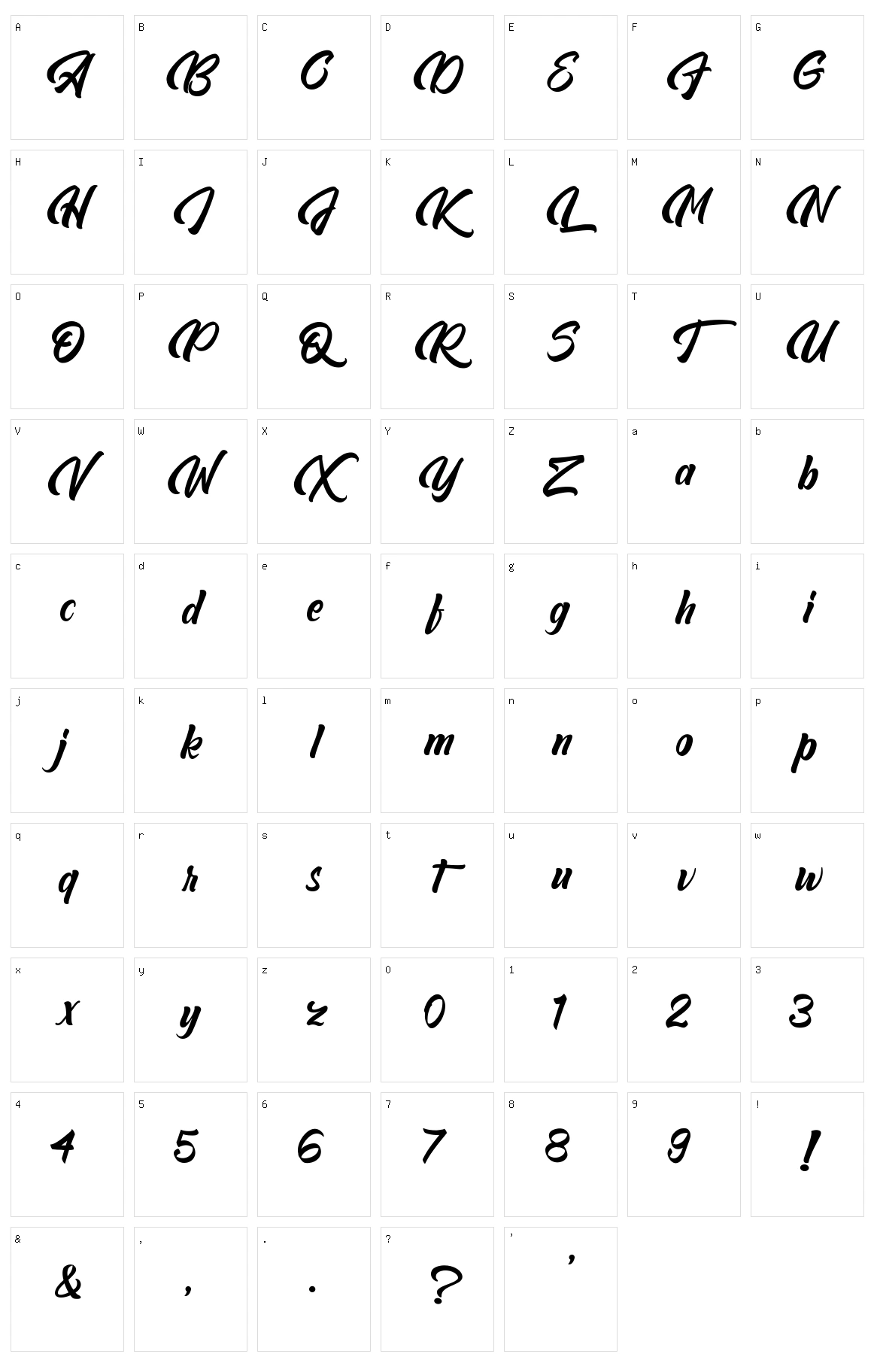 Rhyndatton Character Set