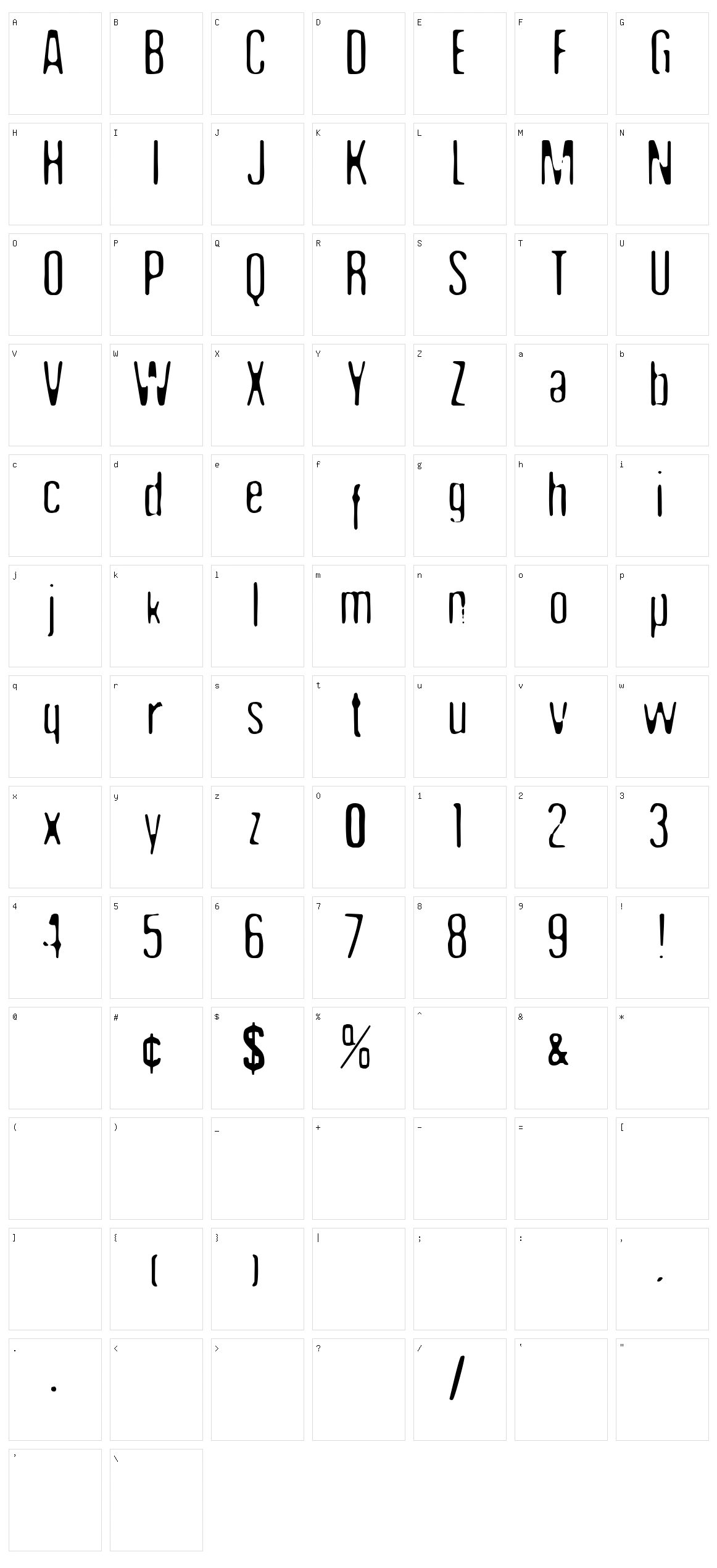 Undo35 Character Set