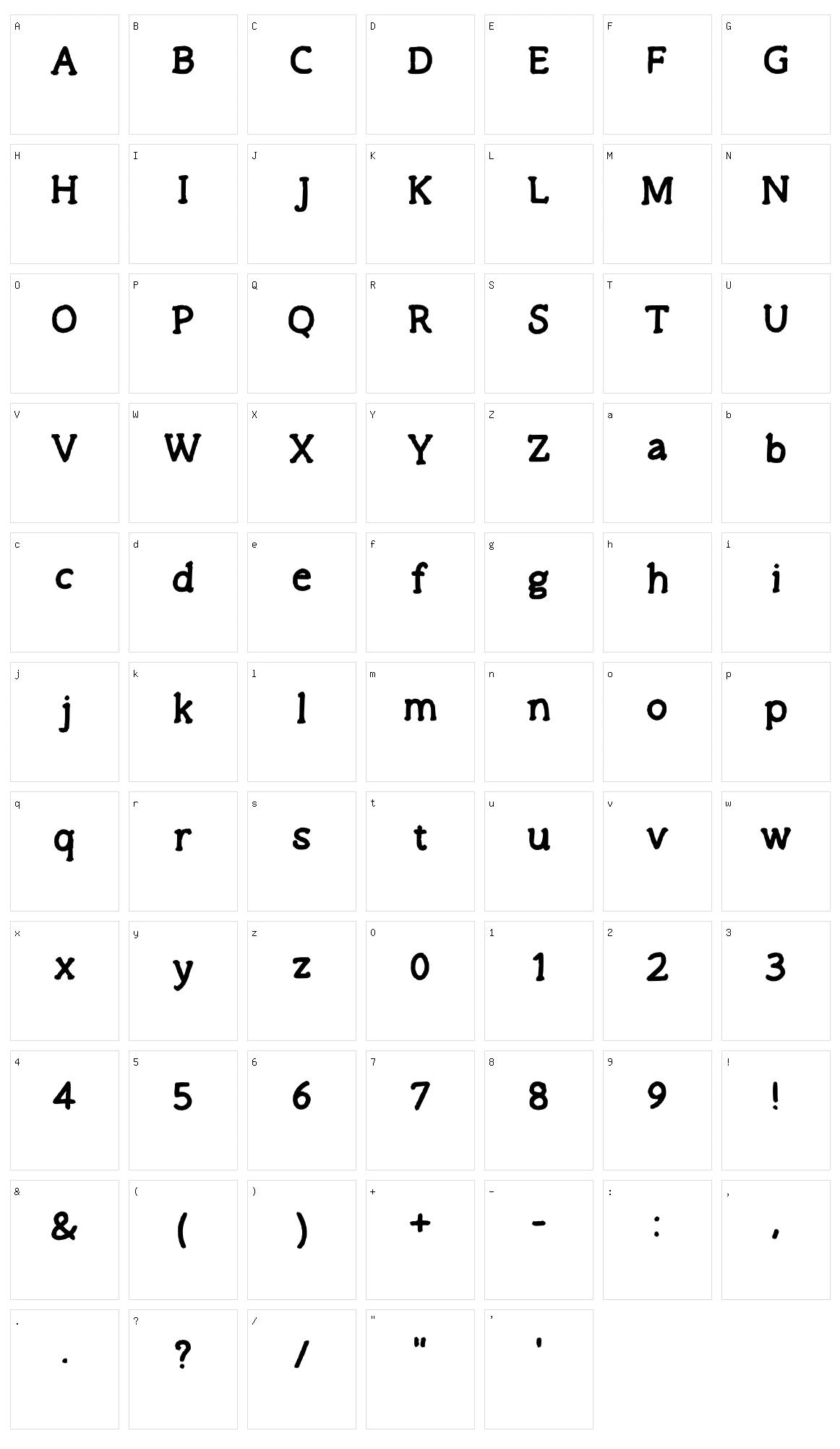 Uneasytimes Simple Character Set