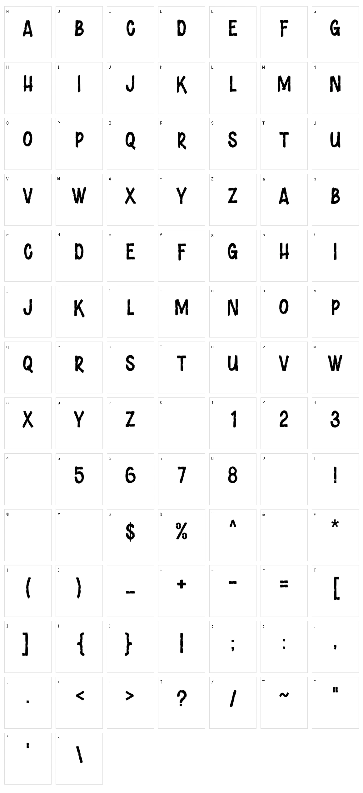 Unranked Character Set