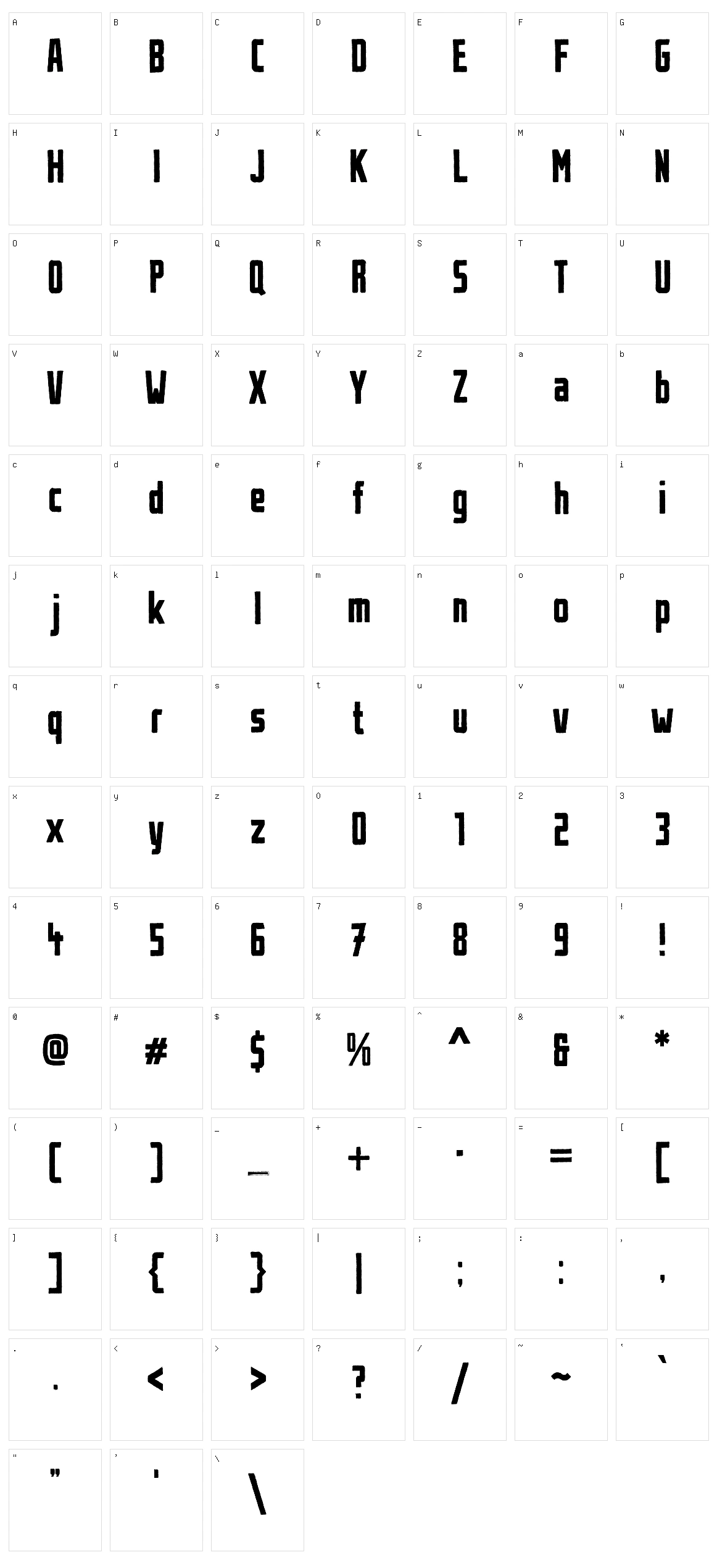 Urban Brush Character Set