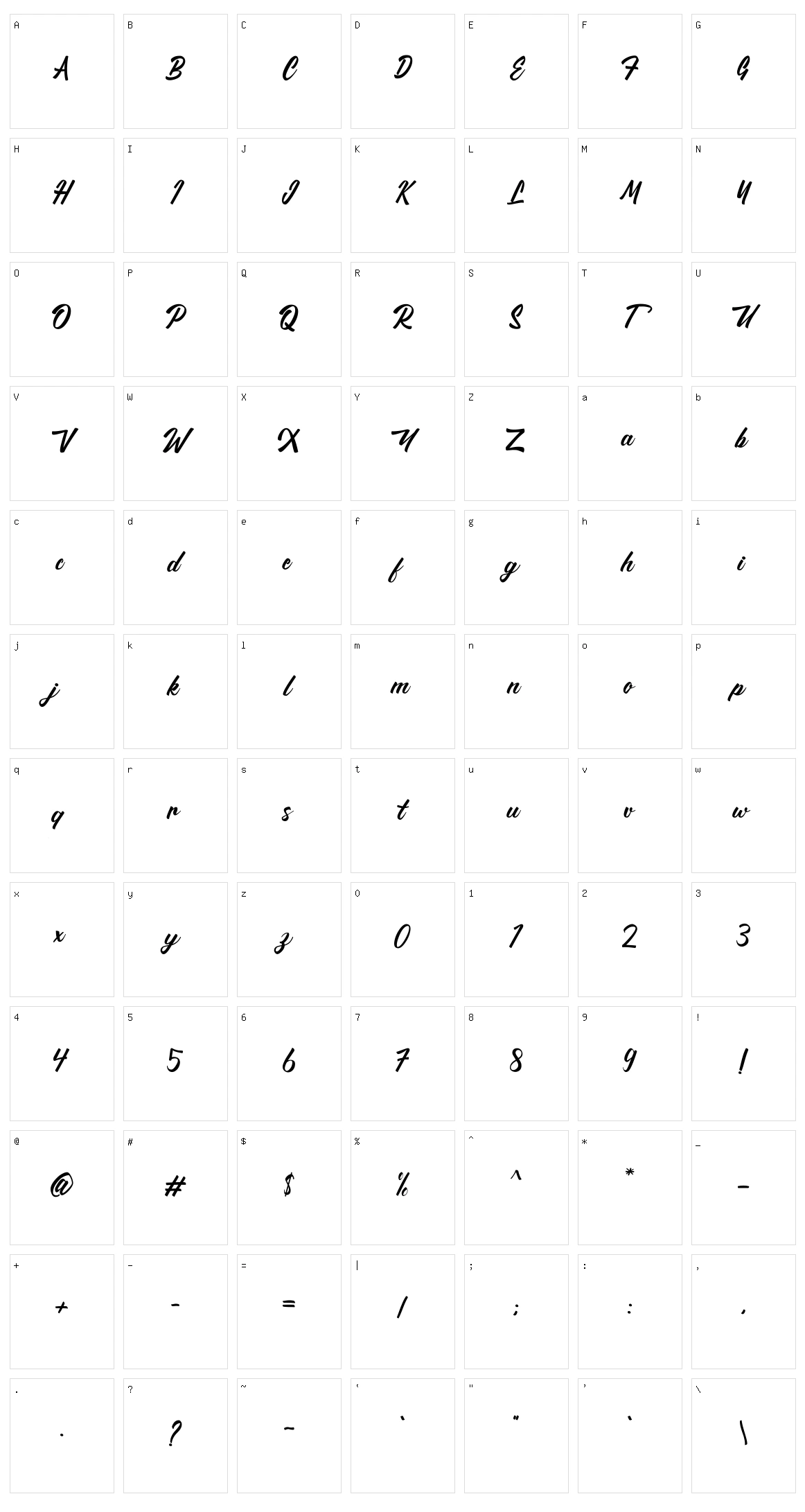 Brady Character Set