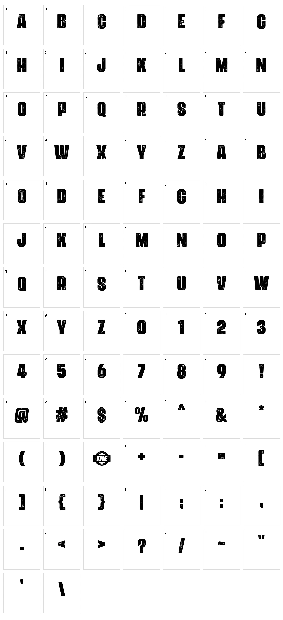 Urzeit Character Set