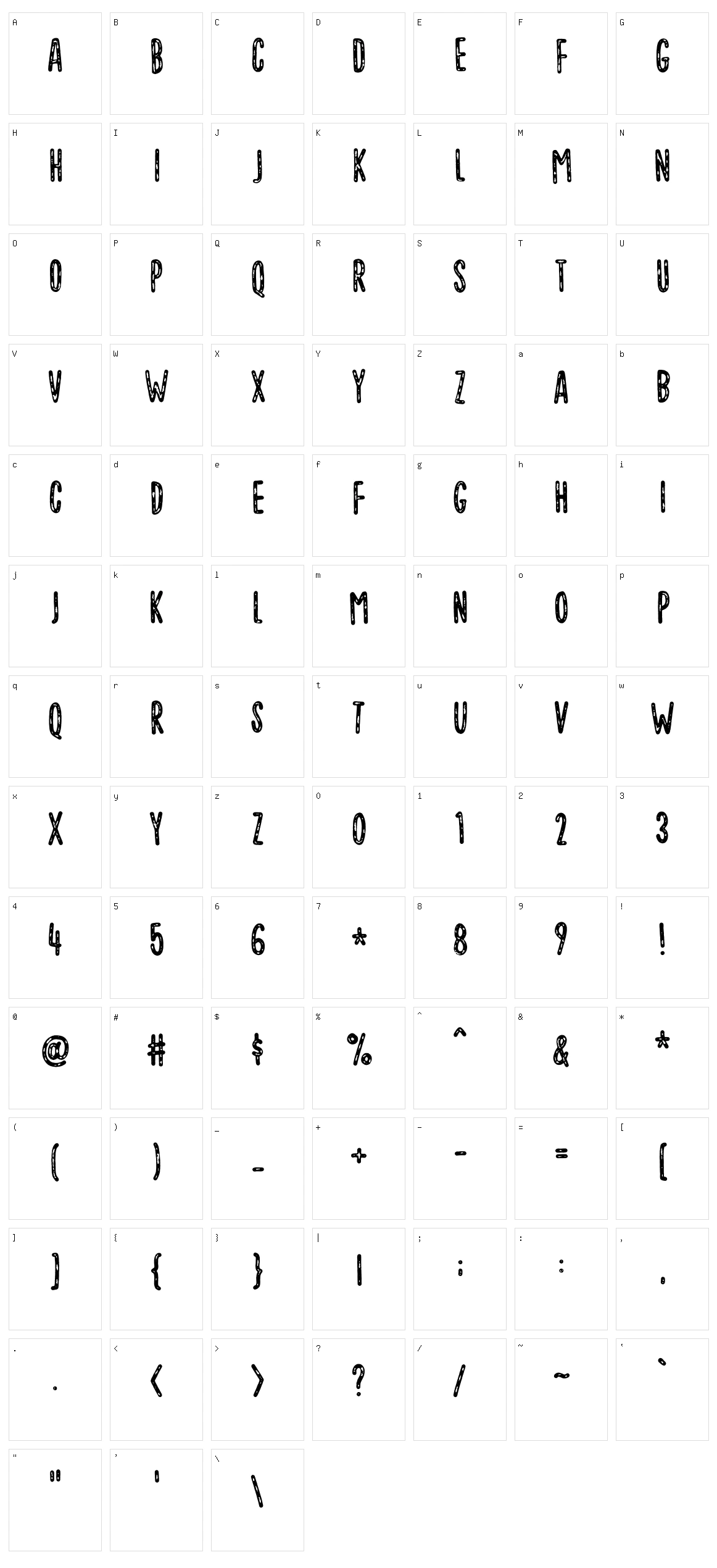 Vigtigper Character Set