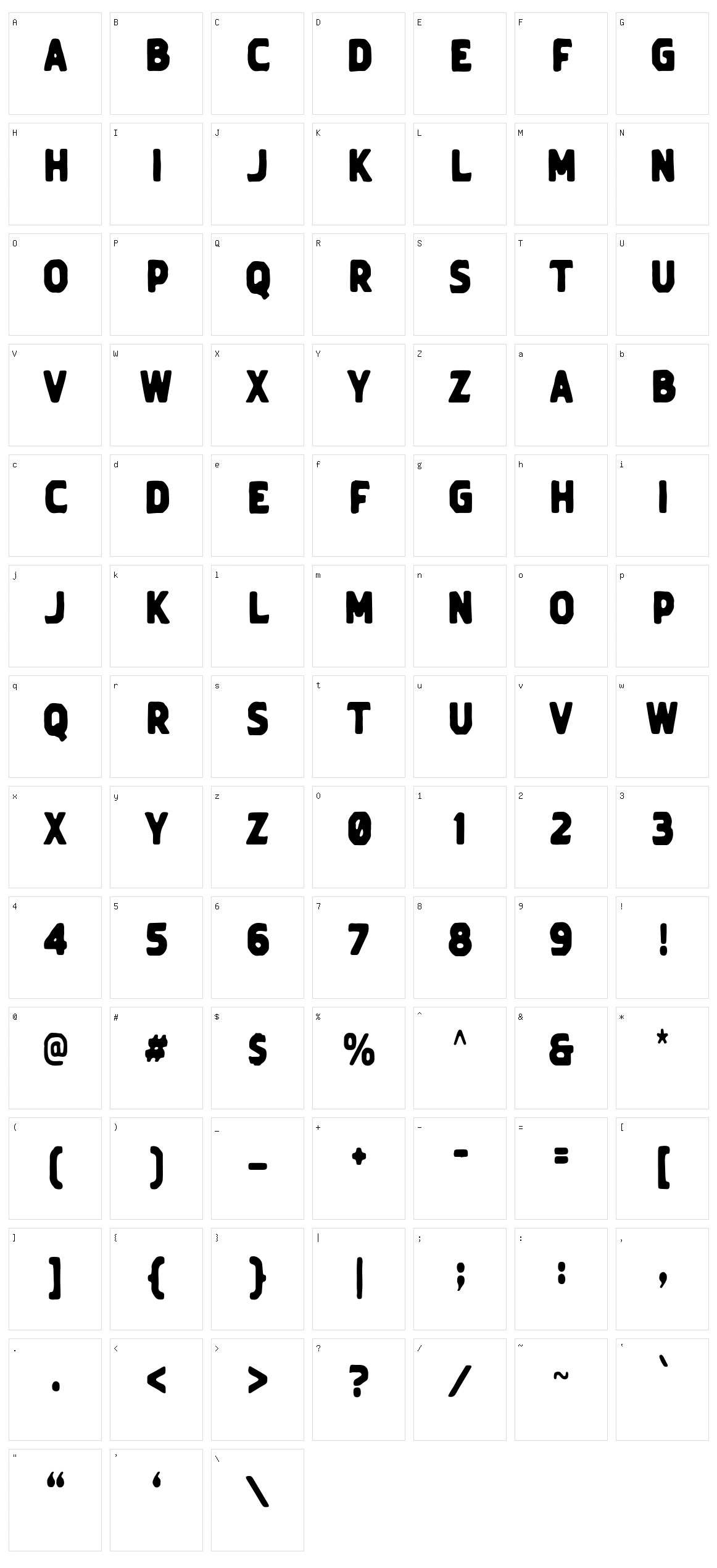 Vintage Crafted Sans Character Set