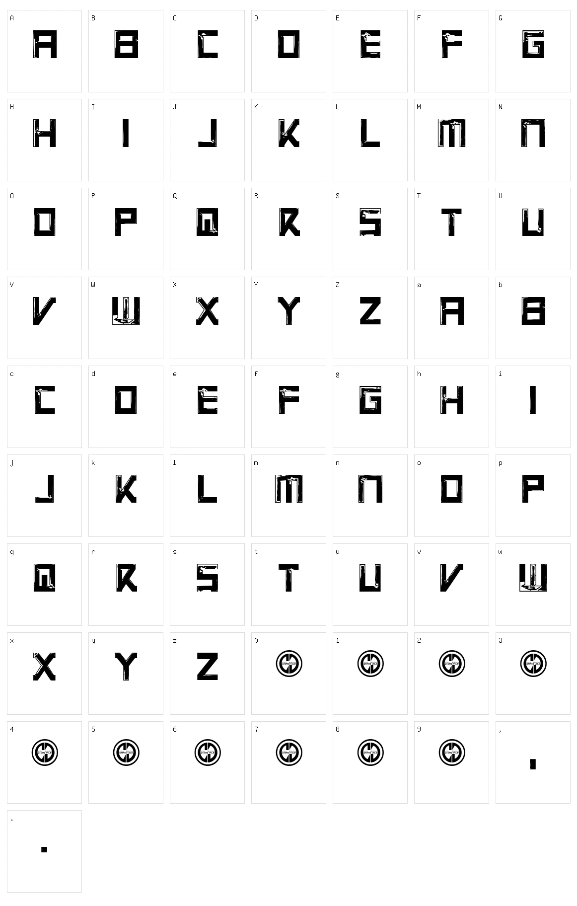 Virtual Rot Character Set