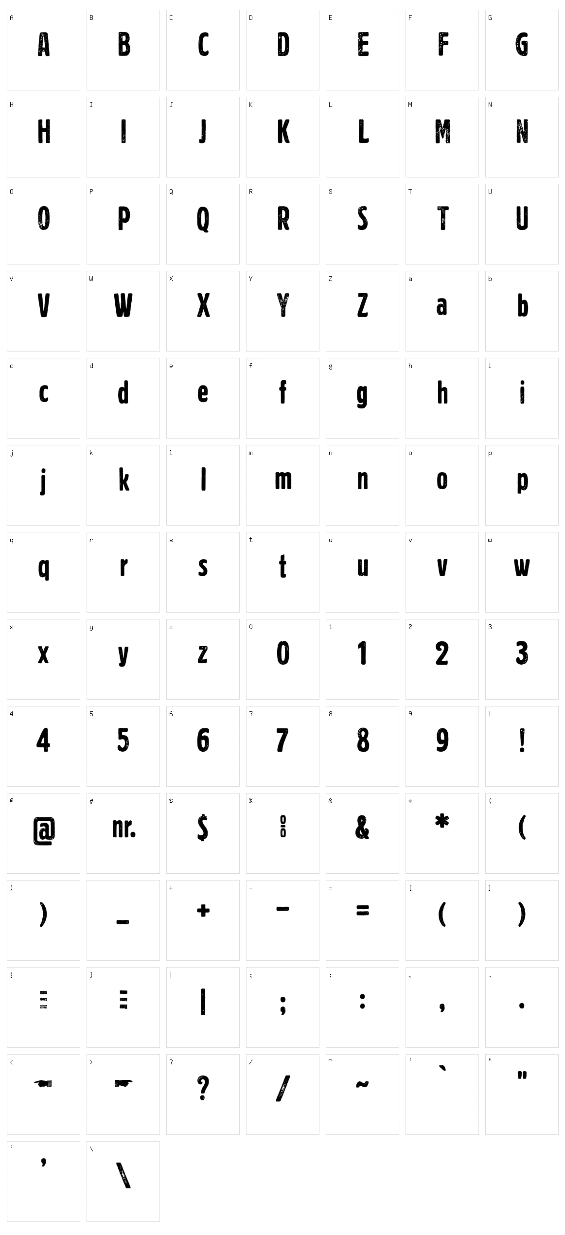Volkszeitung 21 Character Set