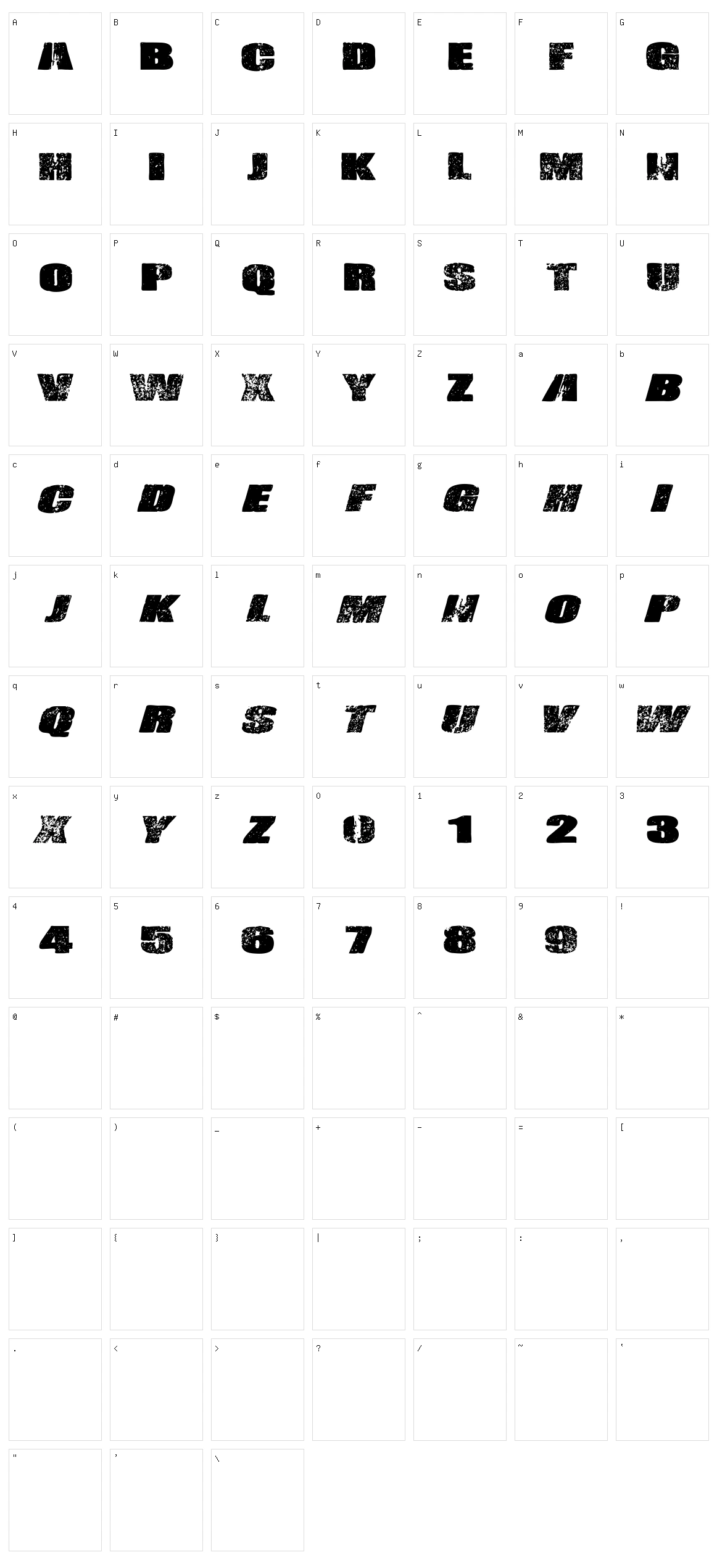 Vtks Challenge Character Set