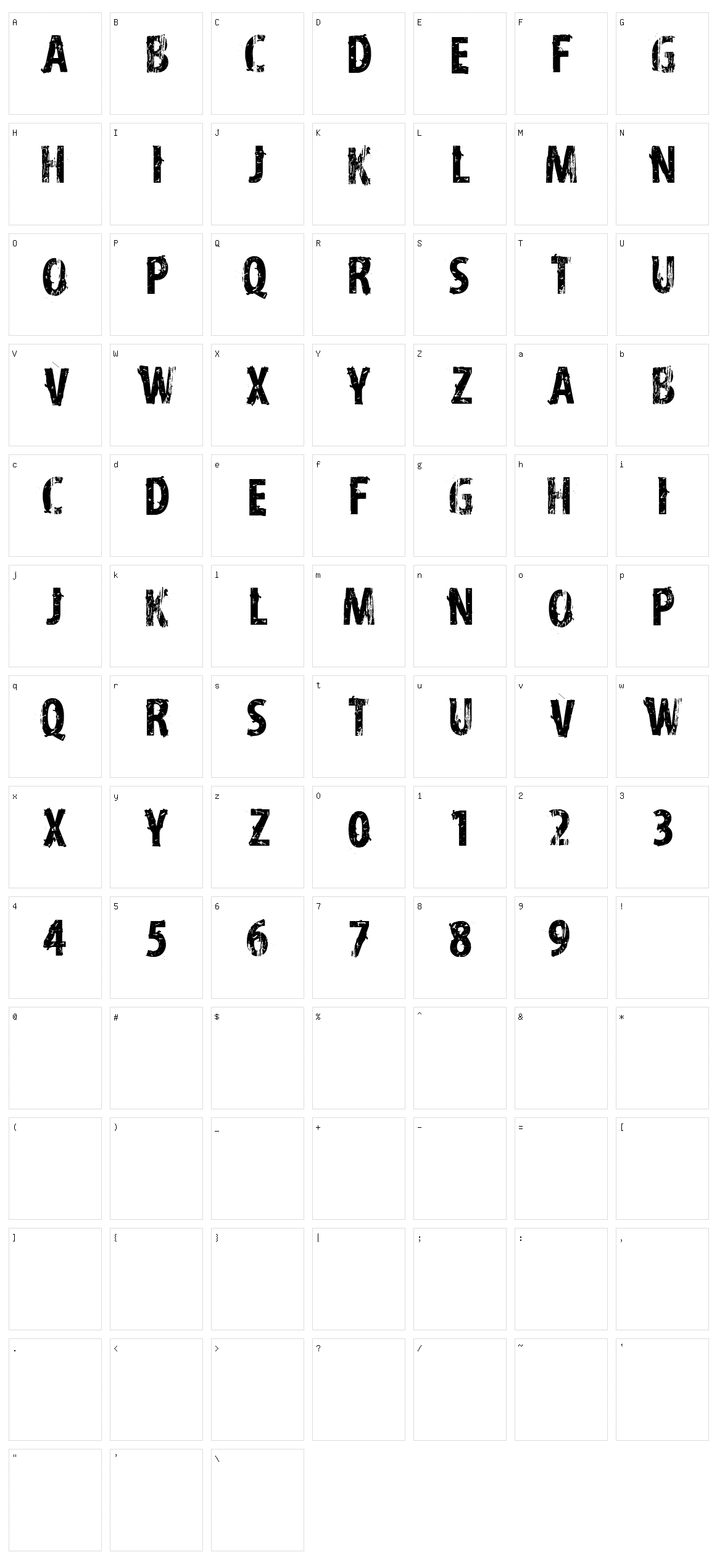 VTKS Distress Character Set