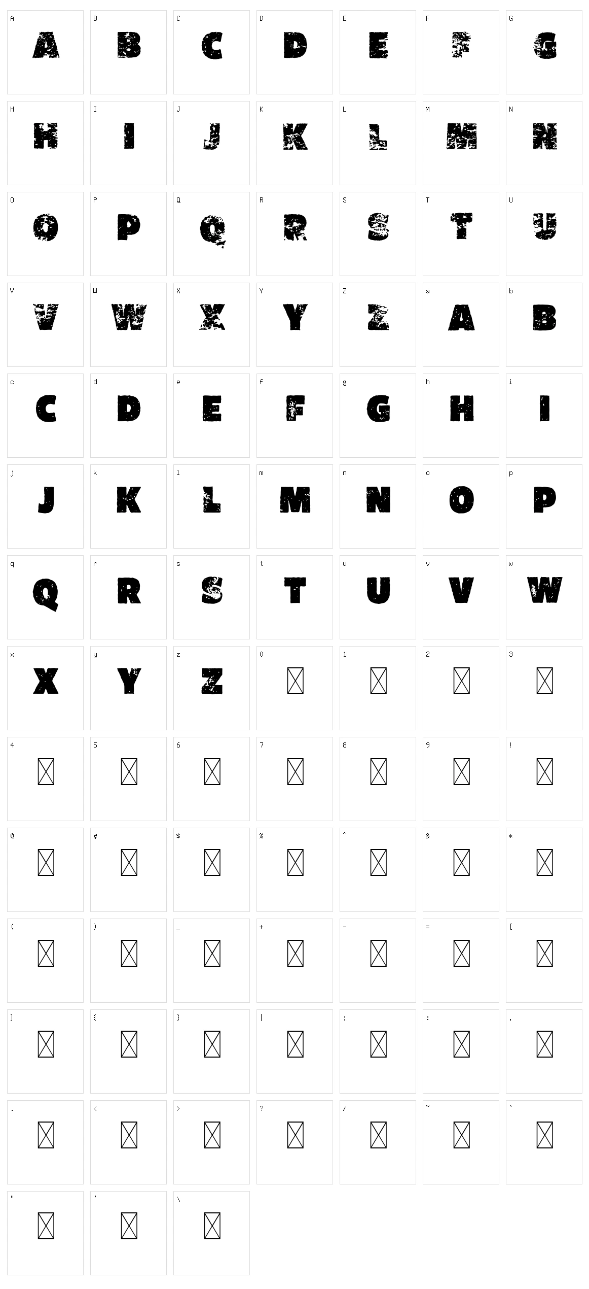 Vtks HyperBoldi Character Set