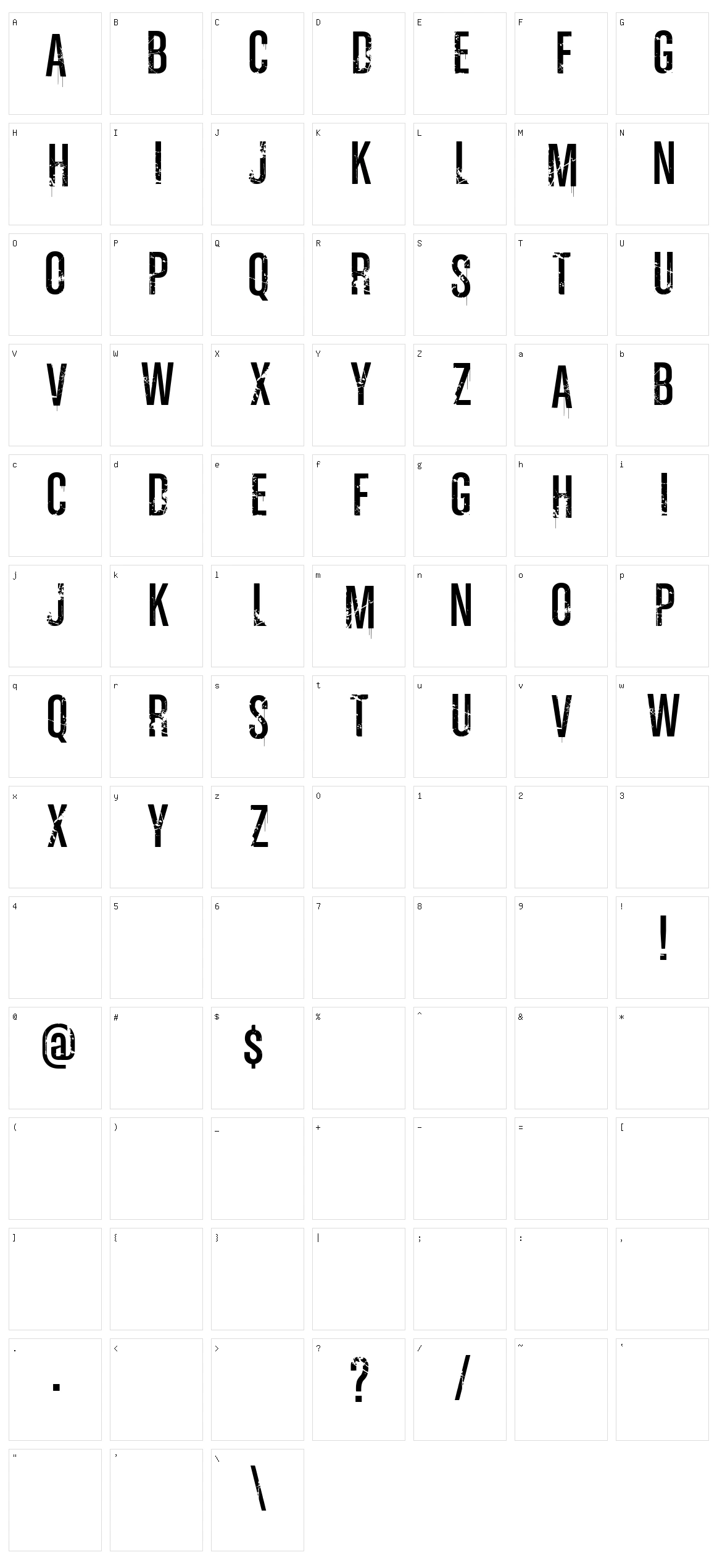 Vtks Ink Character Set