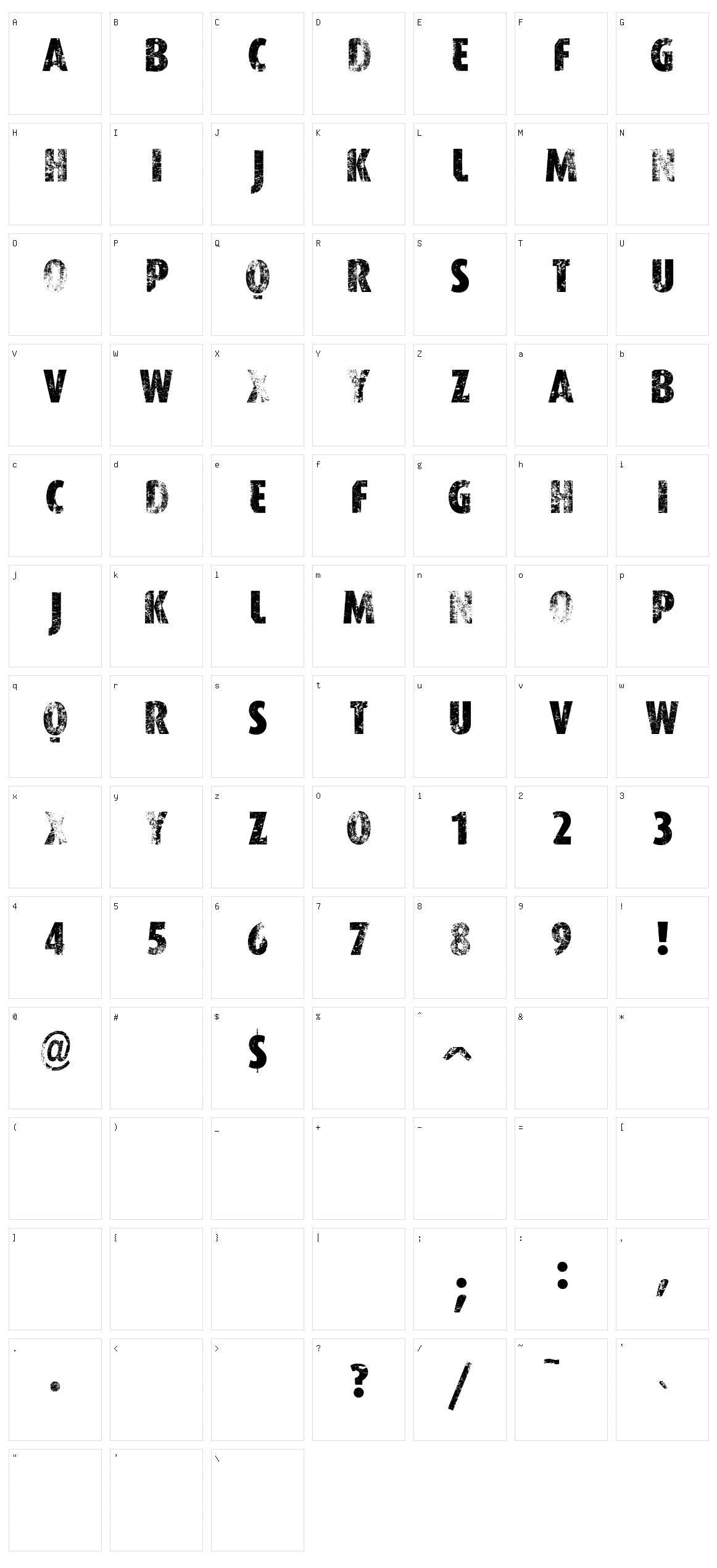 VTKS Worker Character Set