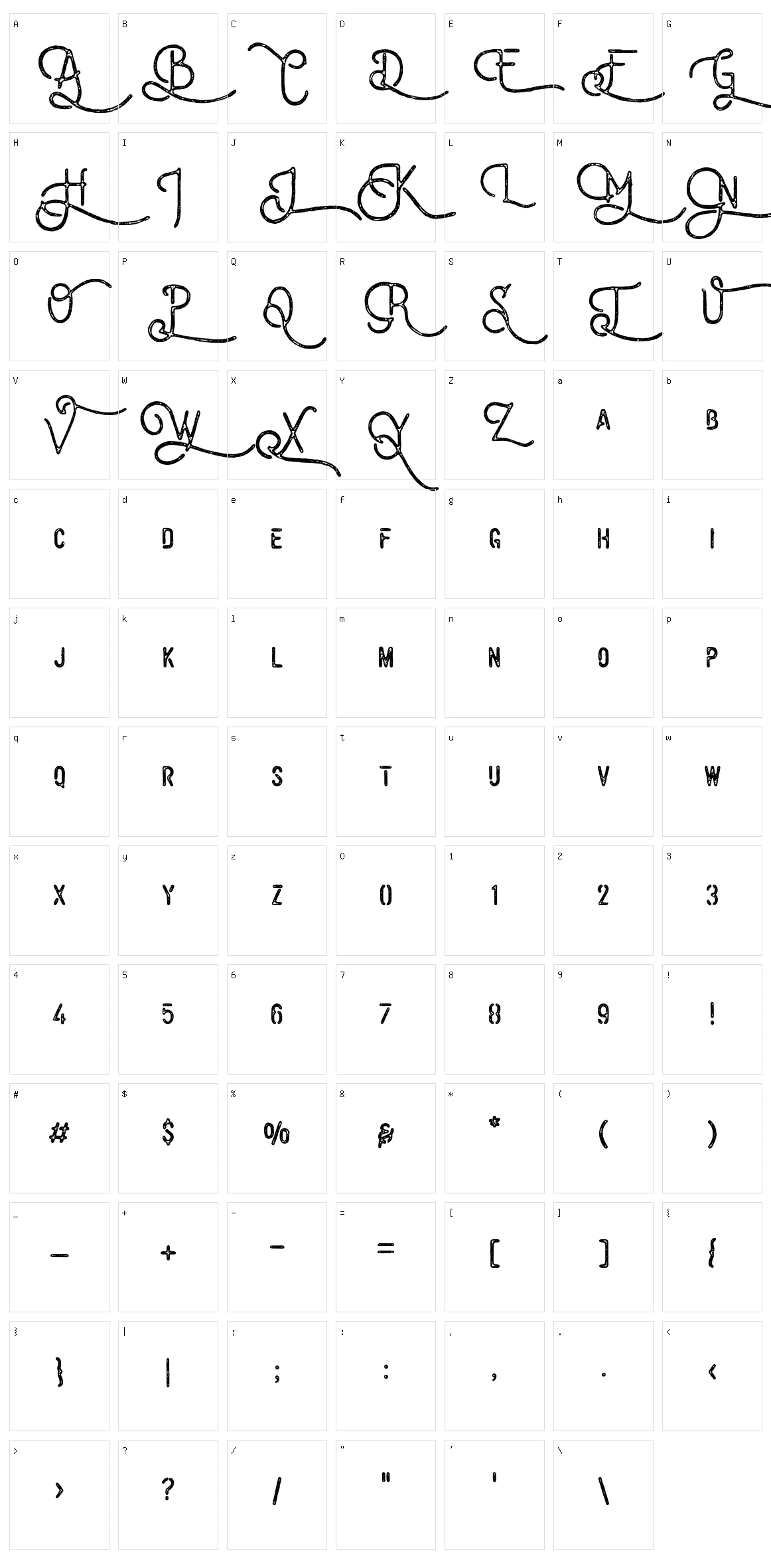 Vulturemotor Character Set