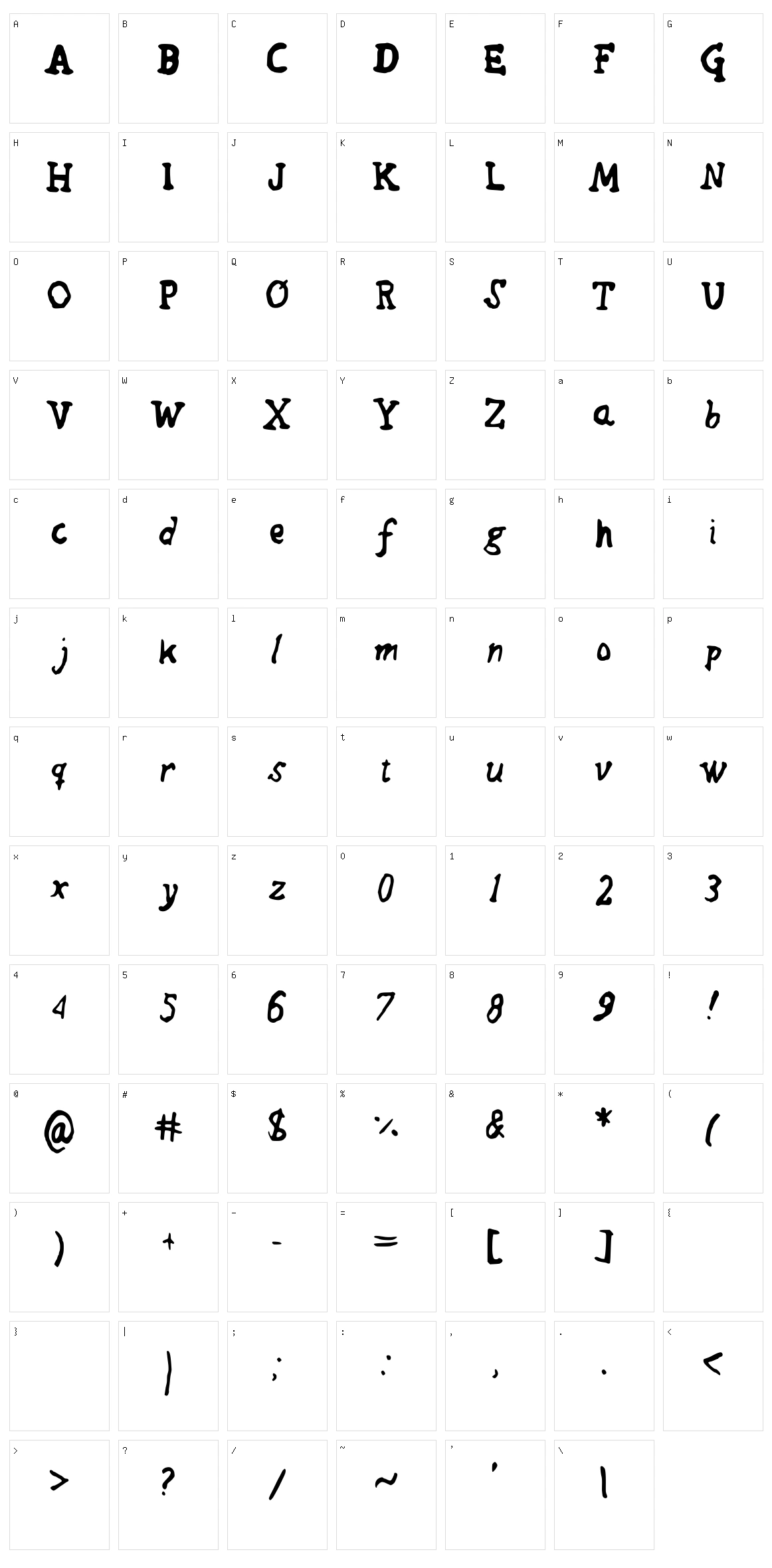 Wade Character Set