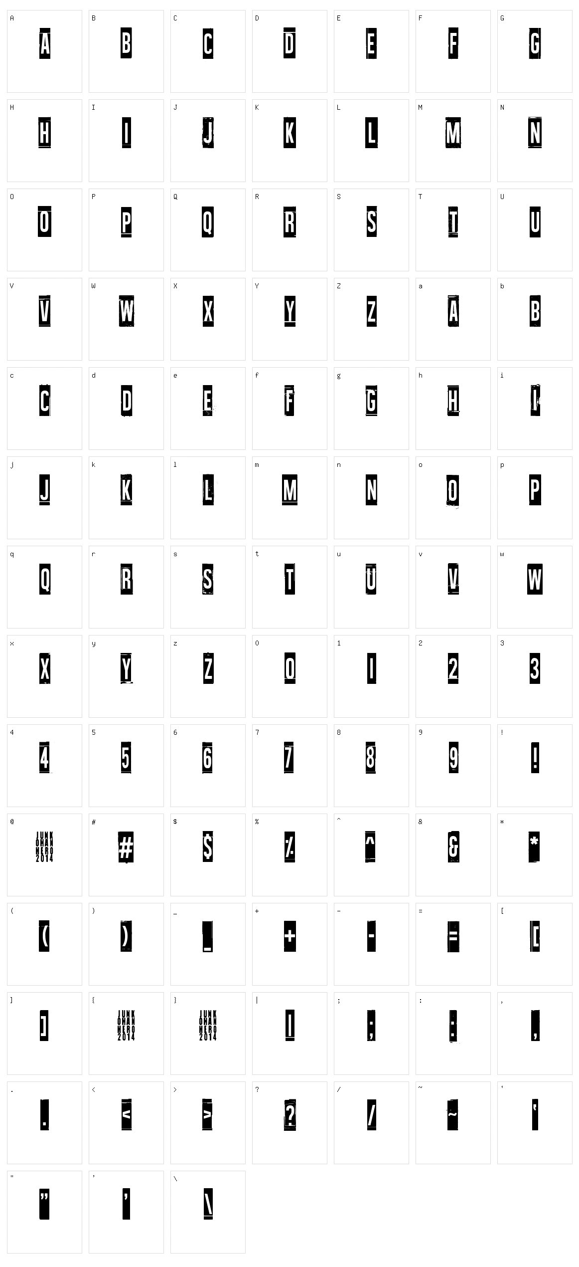 Wallowxenon Character Set