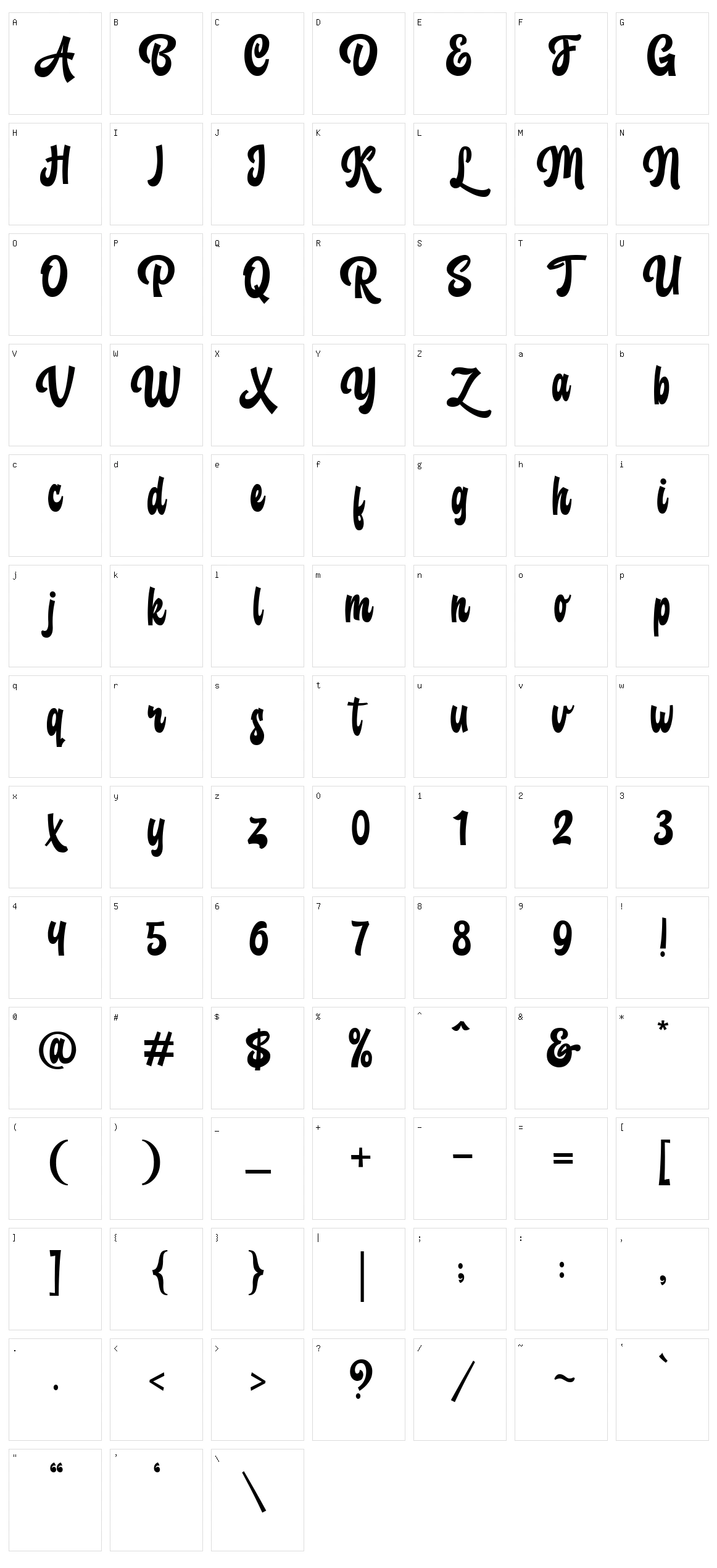 Backstranger Character Set