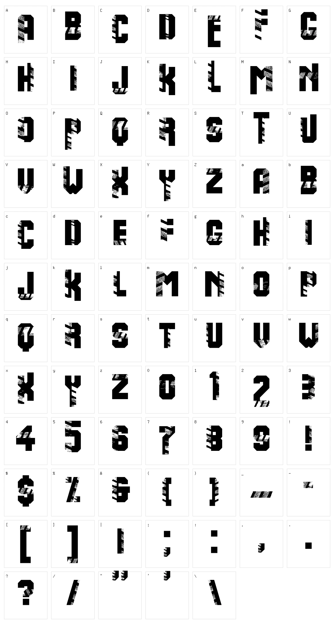 Warning Character Set