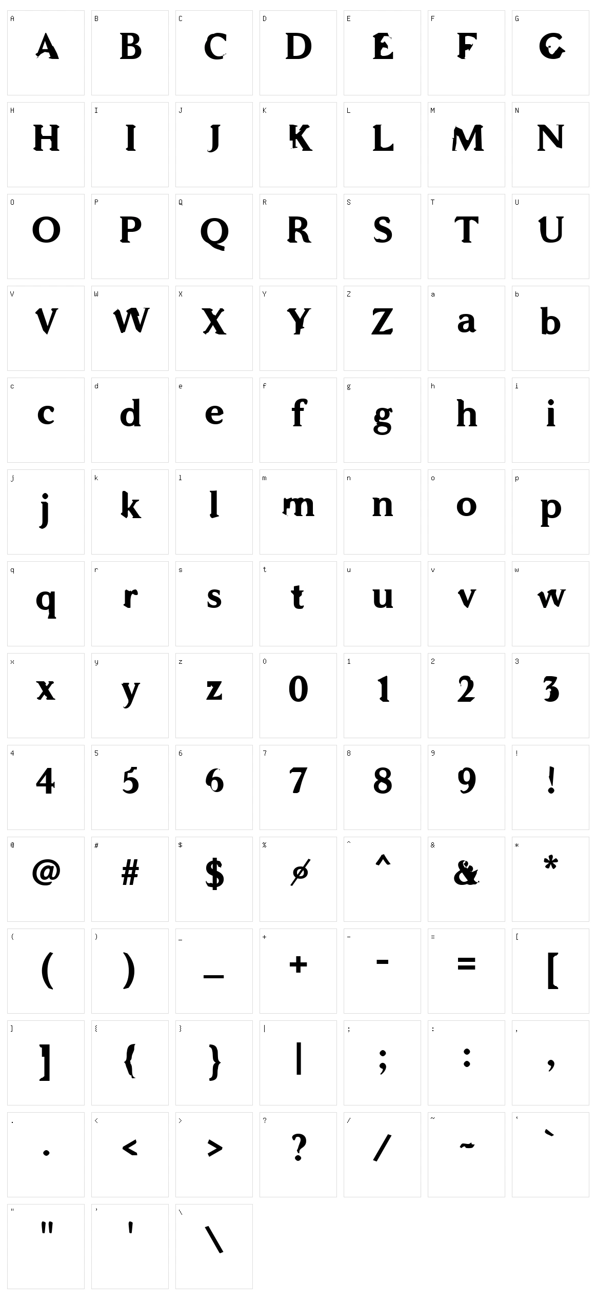 WC Addendum Bta Character Set