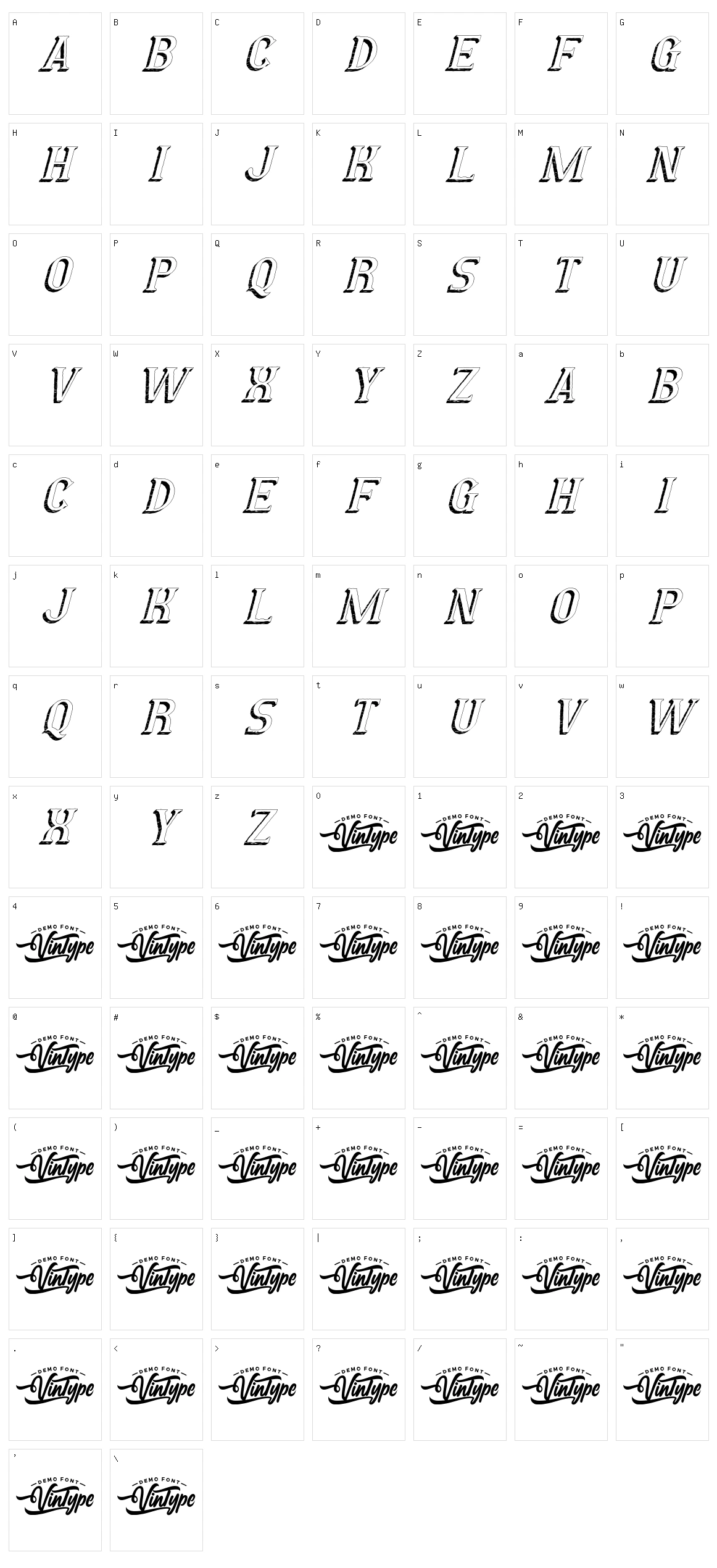 White Letters Character Set