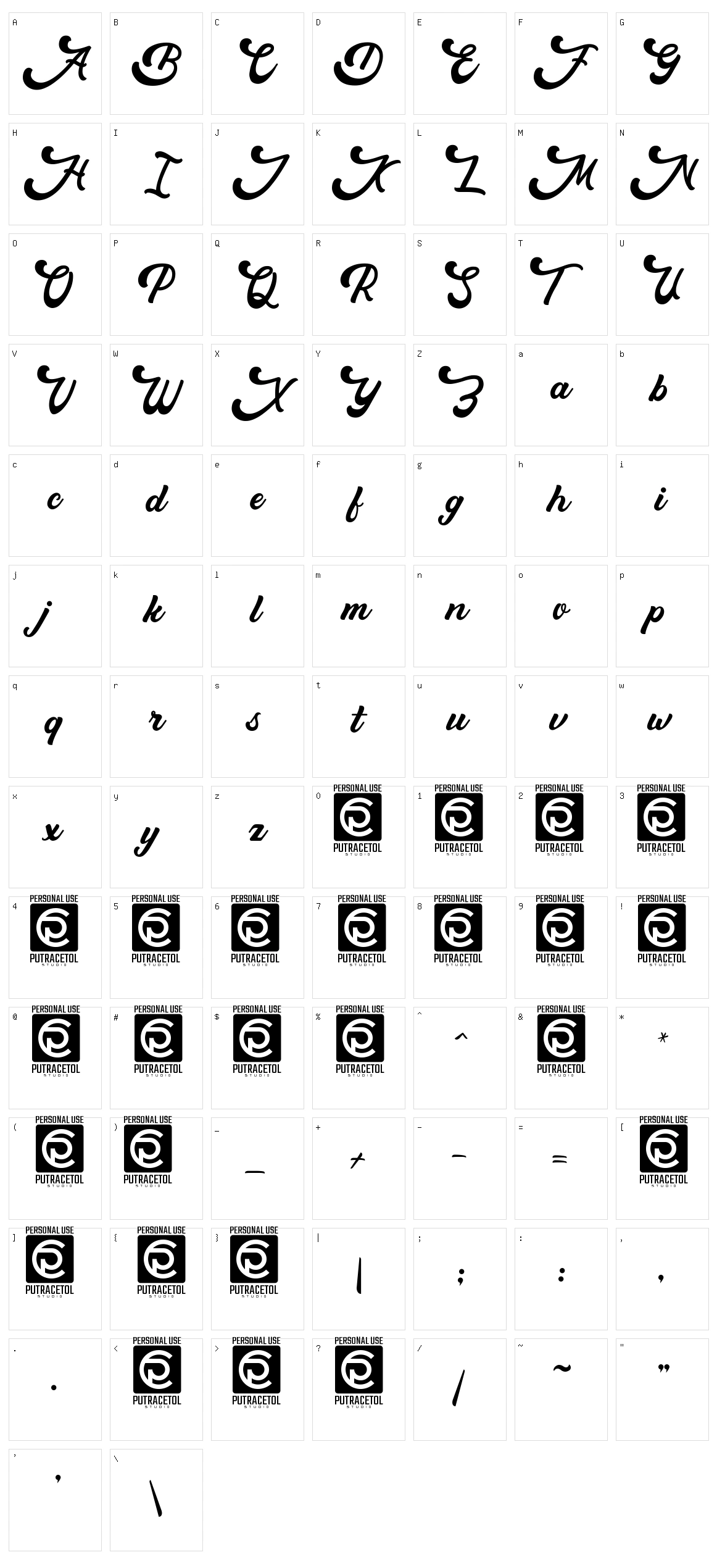 Macrosty Character Set