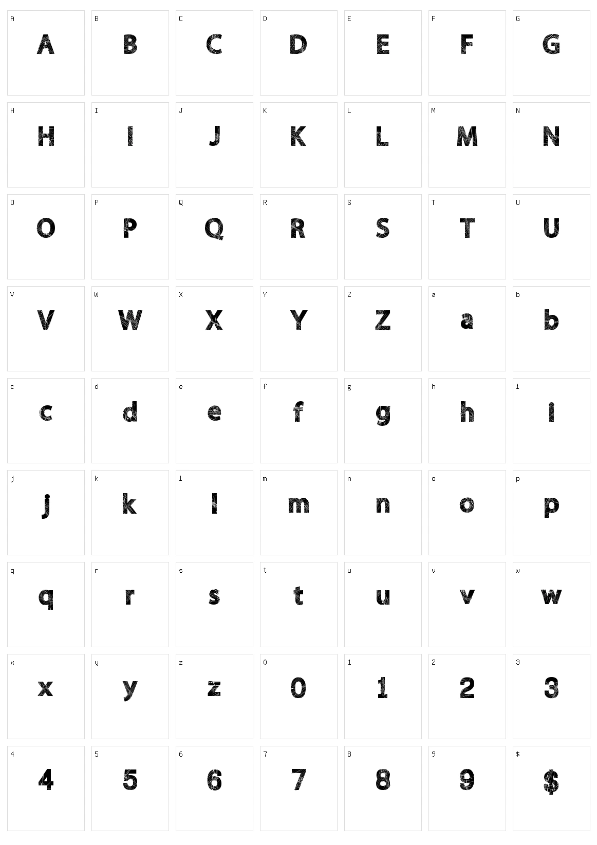 Wild Scratch Character Set